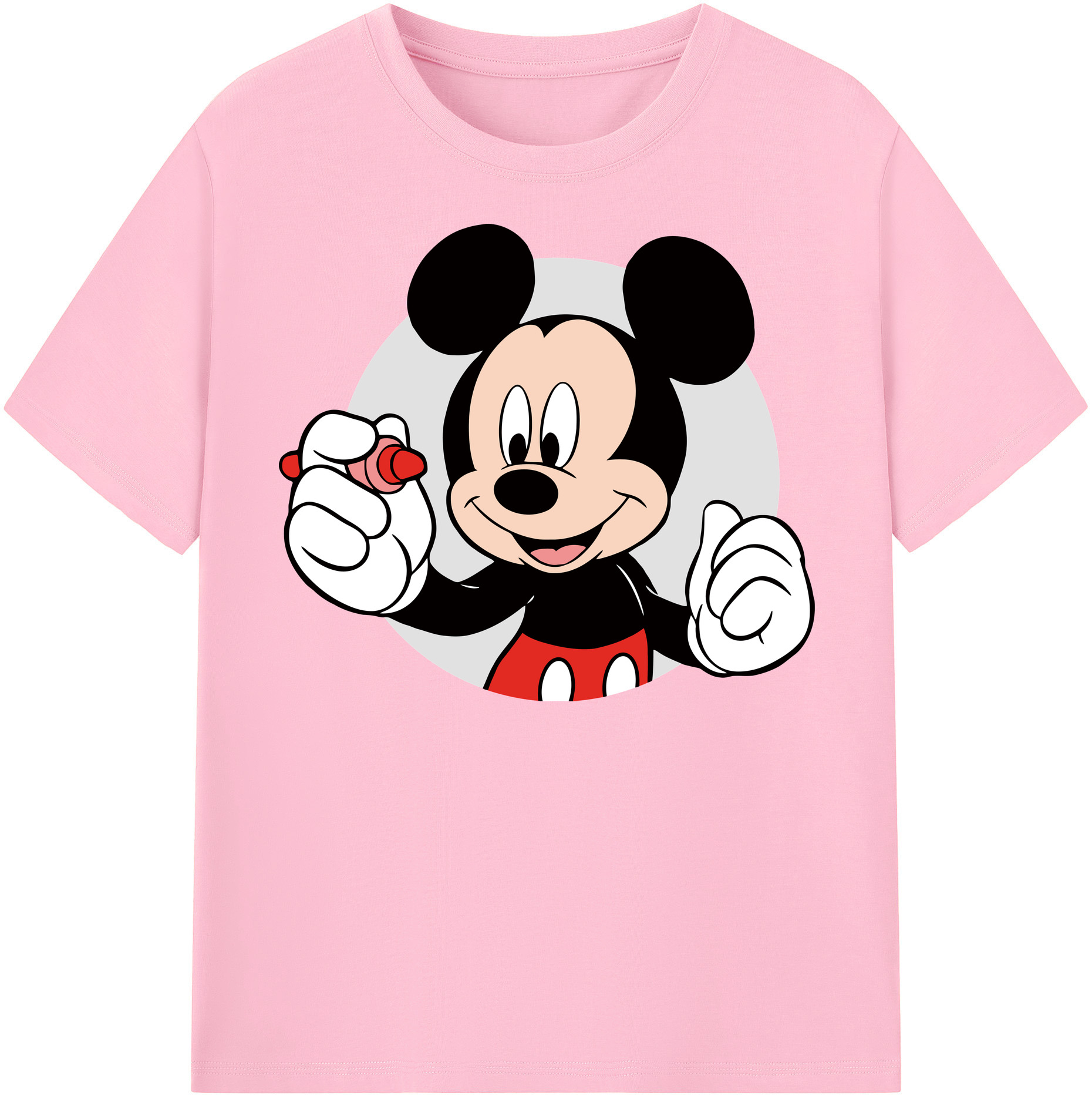 （画像用） ミッキーマウス Mickey Mouse 綿100％半袖Tシャツ（フロントプリント）