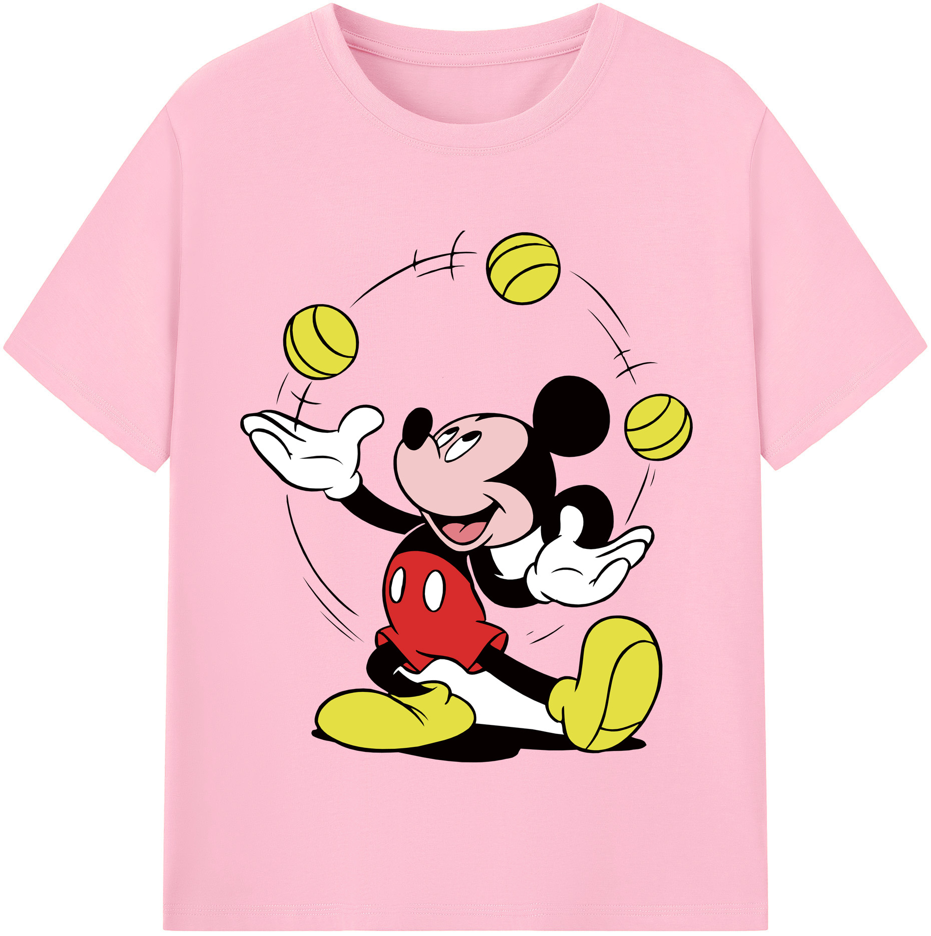 （画像用） ミッキーマウス Mickey Mouse 綿100％半袖Tシャツ（フロントプリント）