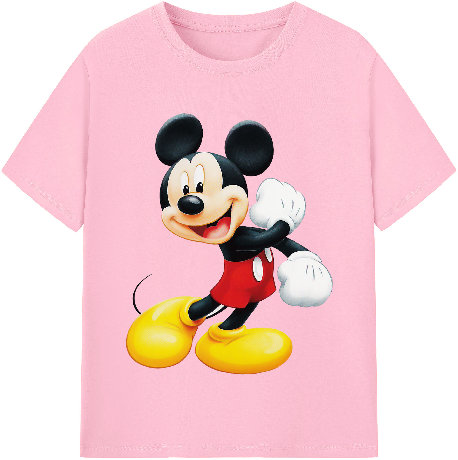 （画像用） ミッキーマウス Mickey Mouse 綿100％半袖Tシャツ（フロントプリント）