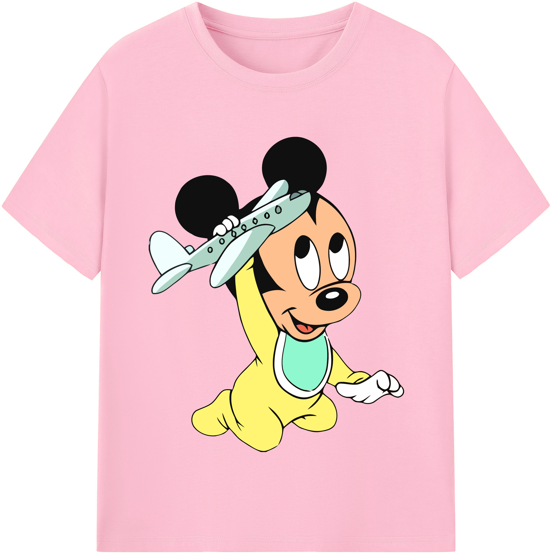 （画像用） ミッキーマウス Mickey Mouse 綿100％半袖Tシャツ（フロントプリント）