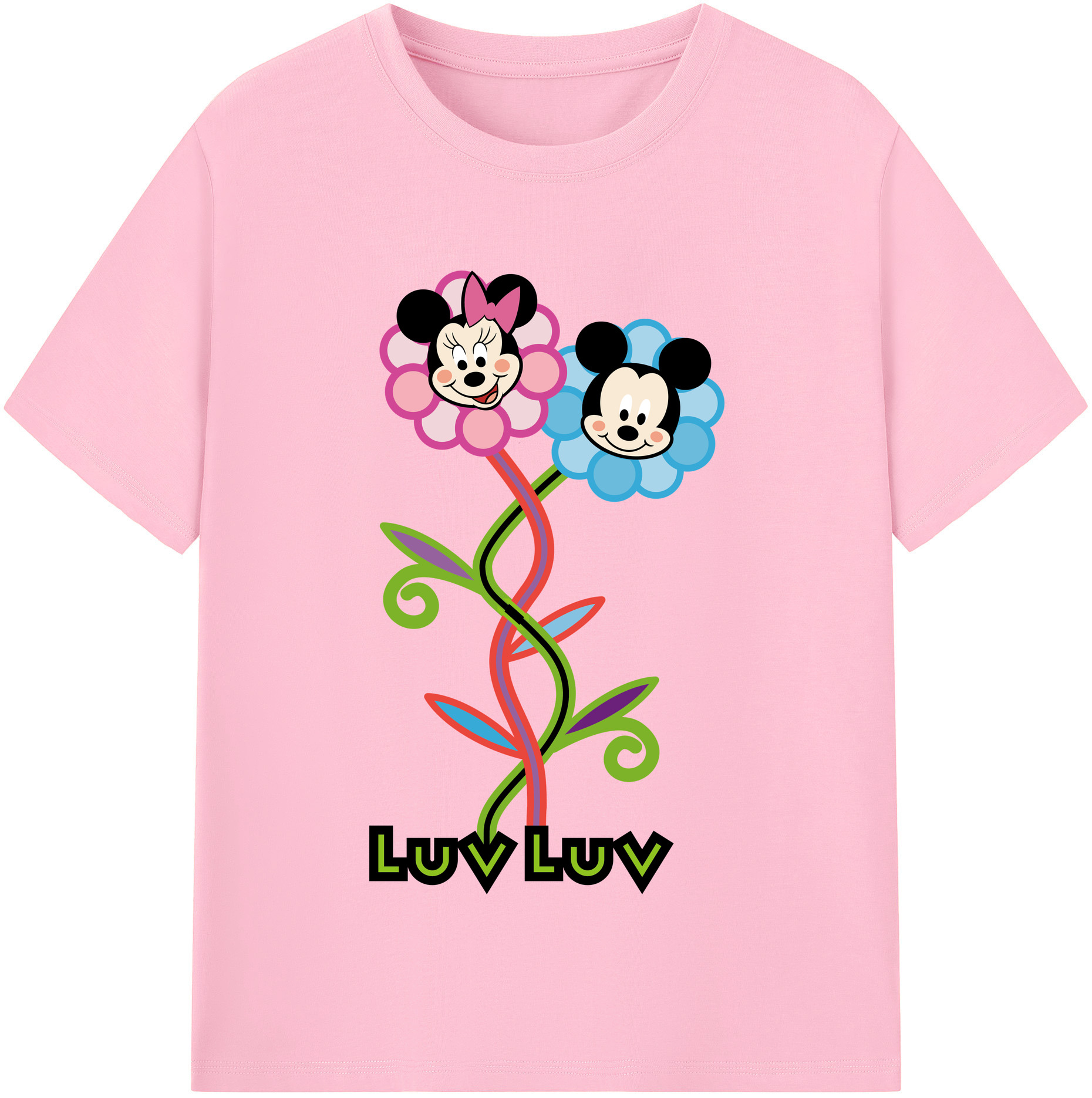 （画像用） ミッキーマウス Mickey Mouse 綿100％半袖Tシャツ（フロントプリント）
