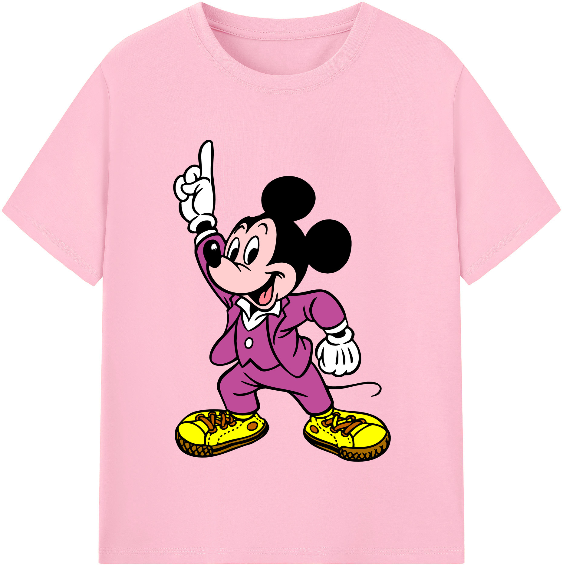 （画像用） ミッキーマウス Mickey Mouse 綿100％半袖Tシャツ（フロントプリント）