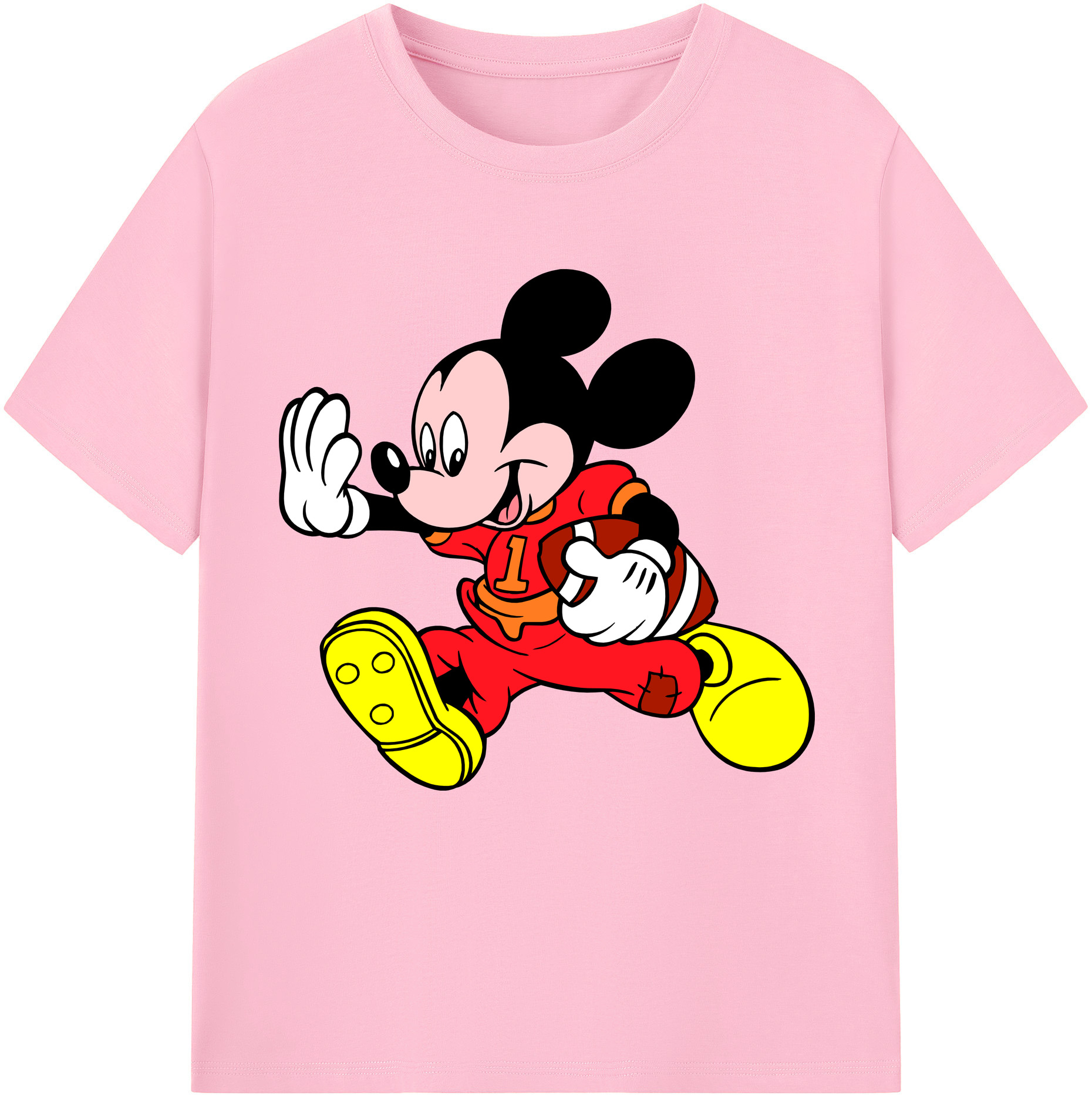 （画像用） ミッキーマウス Mickey Mouse 綿100％半袖Tシャツ（フロントプリント）