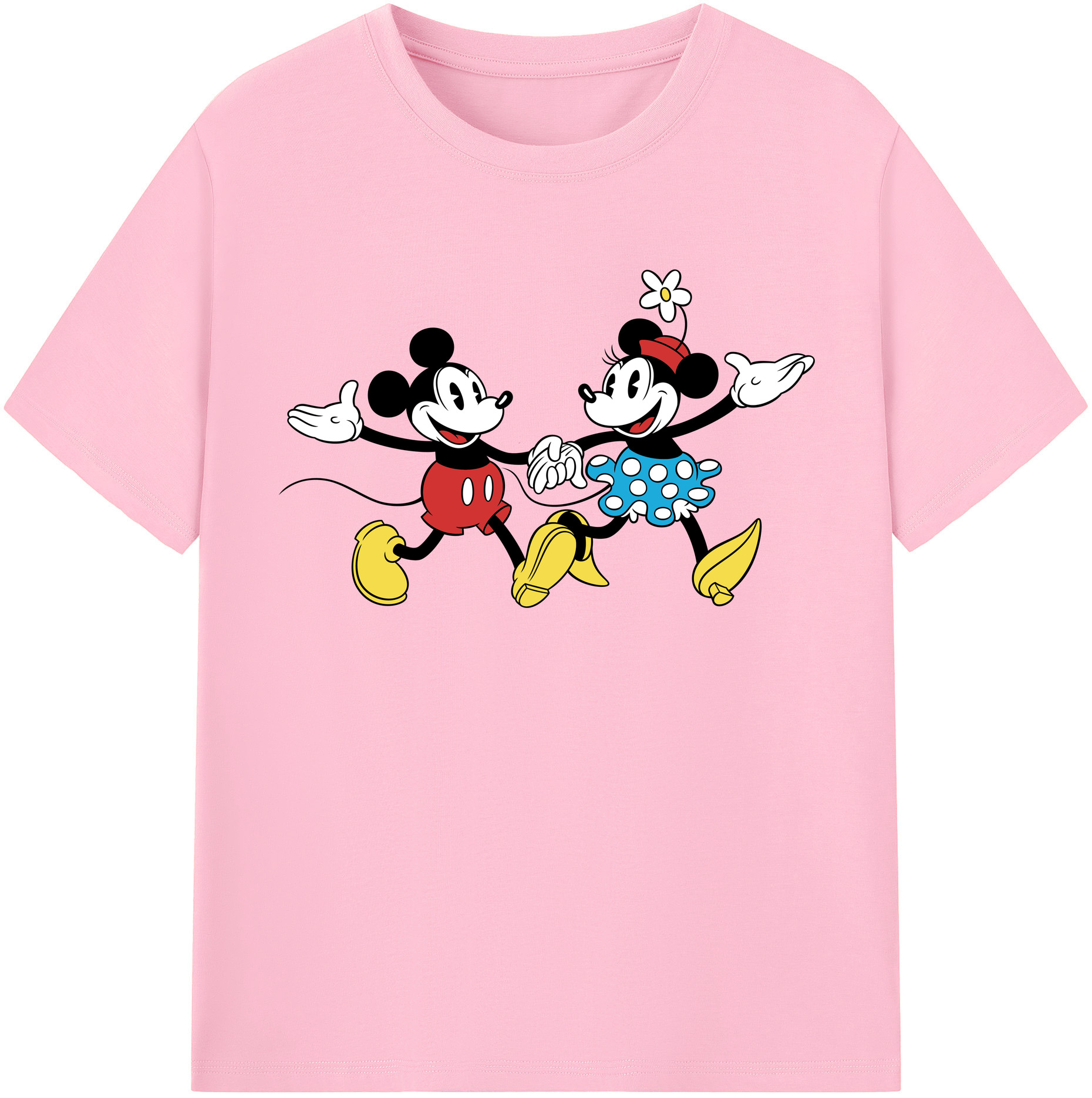 （画像用） ミッキーマウス Mickey Mouse 綿100％半袖Tシャツ（フロントプリント）
