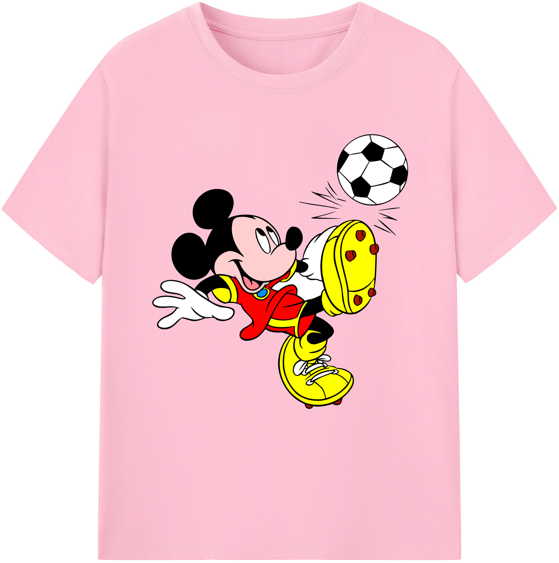 （画像用） ミッキーマウス Mickey Mouse 綿100％半袖Tシャツ（フロントプリント）