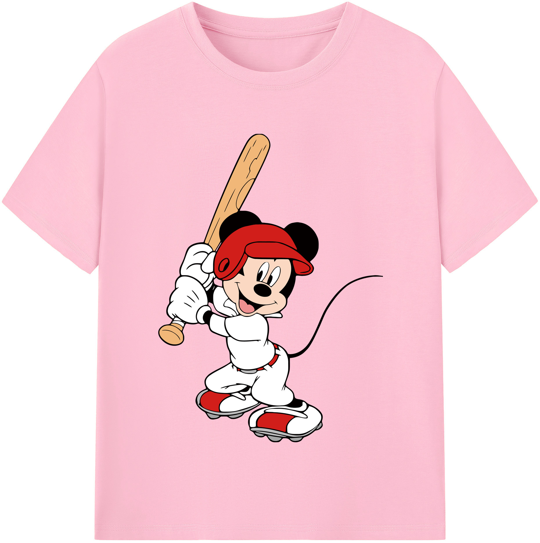 （画像用） ミッキーマウス Mickey Mouse 綿100％半袖Tシャツ（フロントプリント）