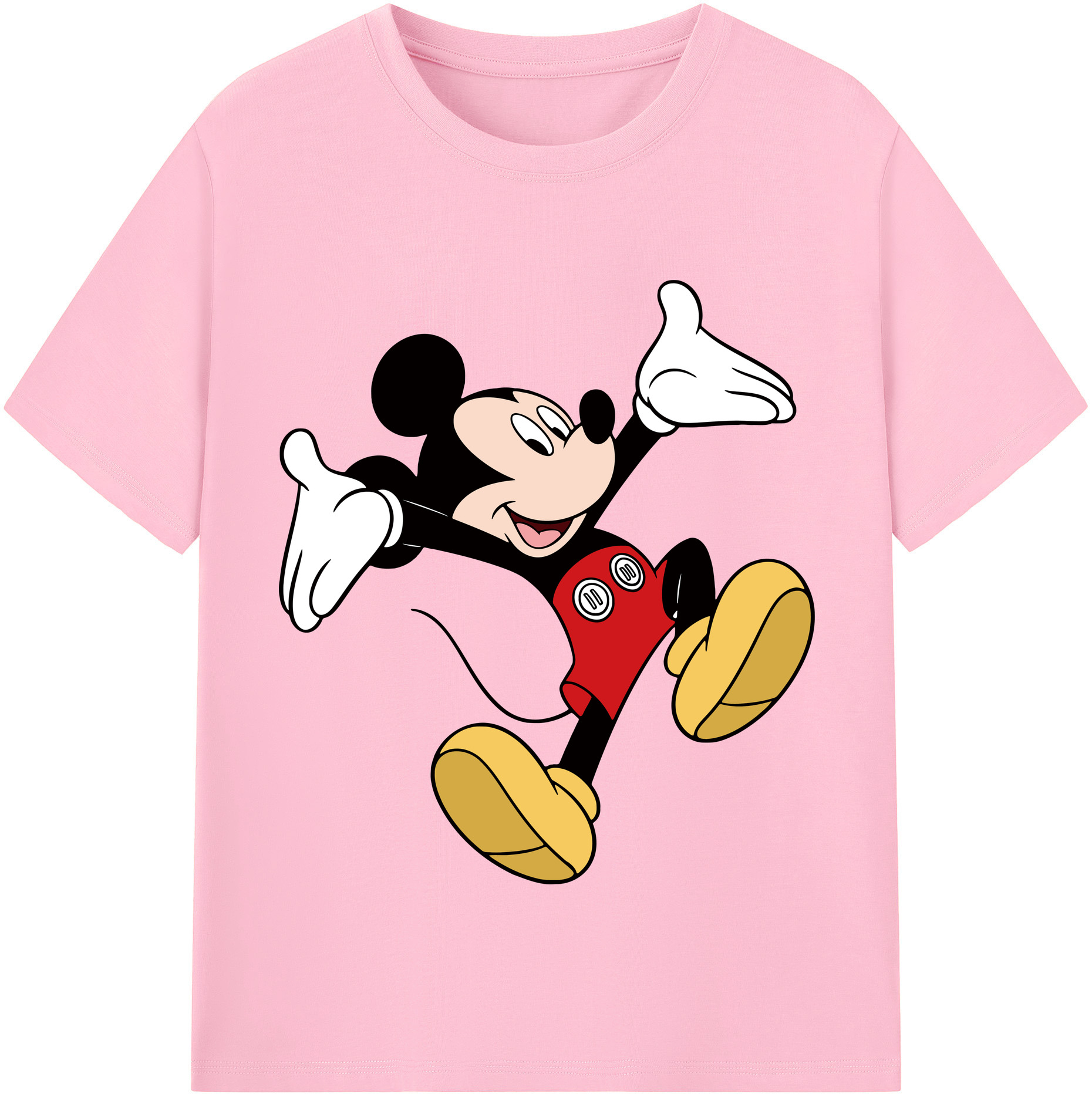 （画像用） ミッキーマウス Mickey Mouse 綿100％半袖Tシャツ（フロントプリント）