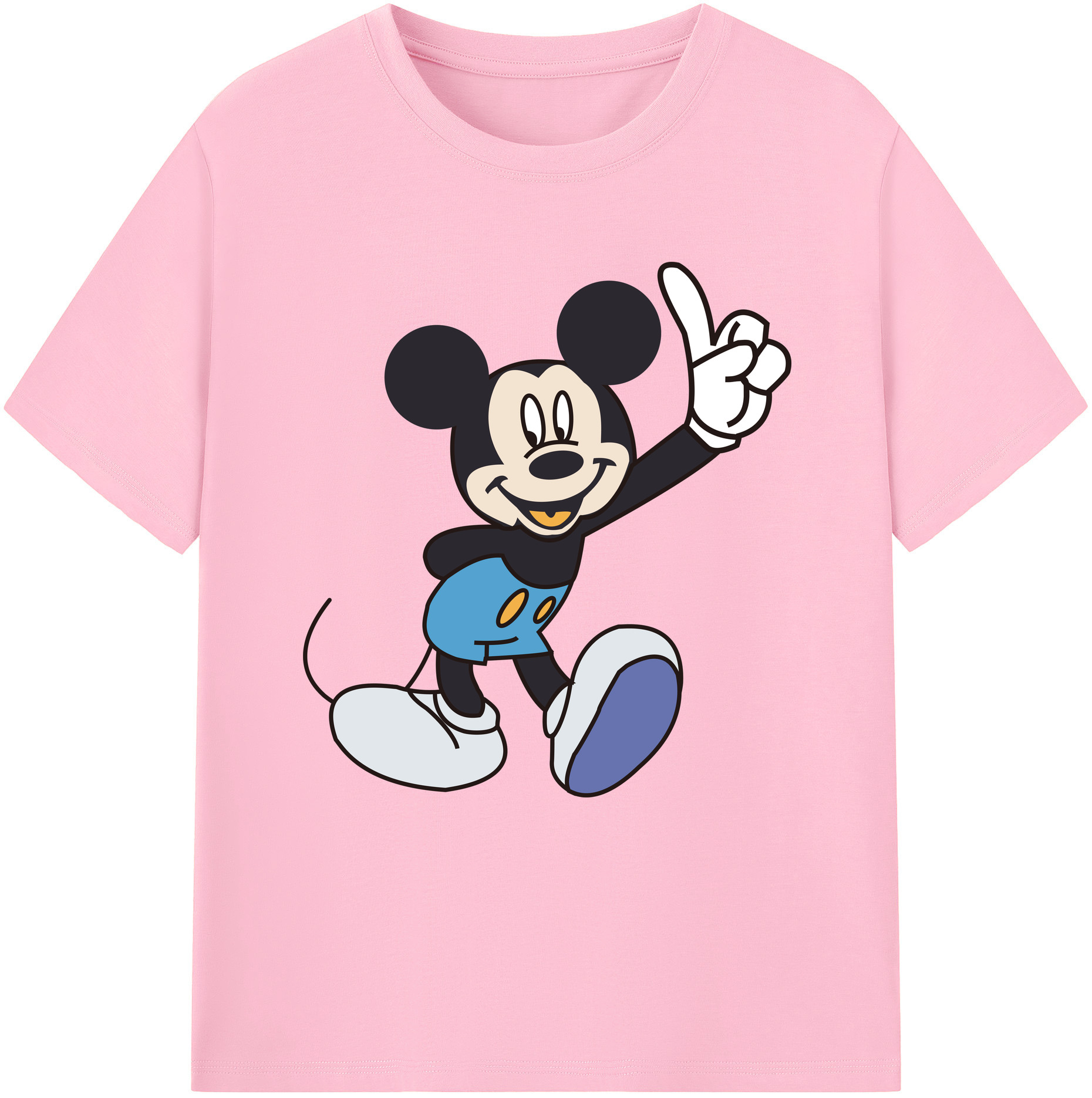 （画像用） ミッキーマウス Mickey Mouse 綿100％半袖Tシャツ（フロントプリント）