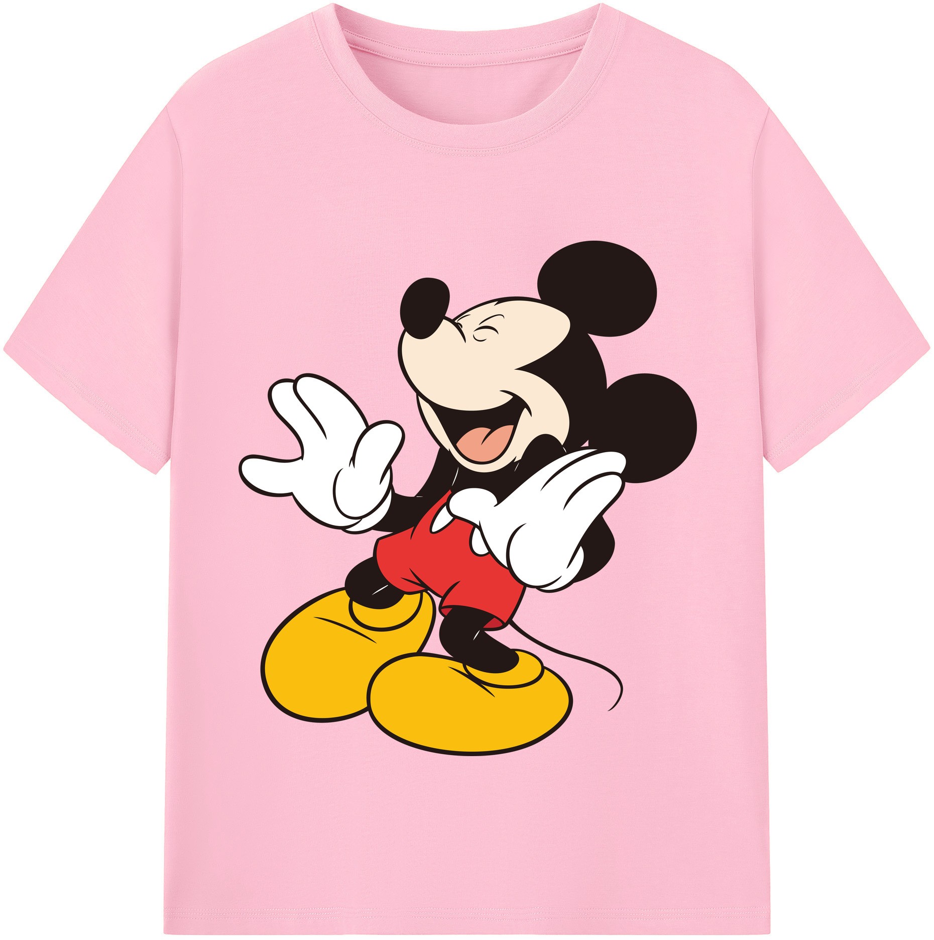 （画像用） ミッキーマウス Mickey Mouse 綿100％半袖Tシャツ（フロントプリント）