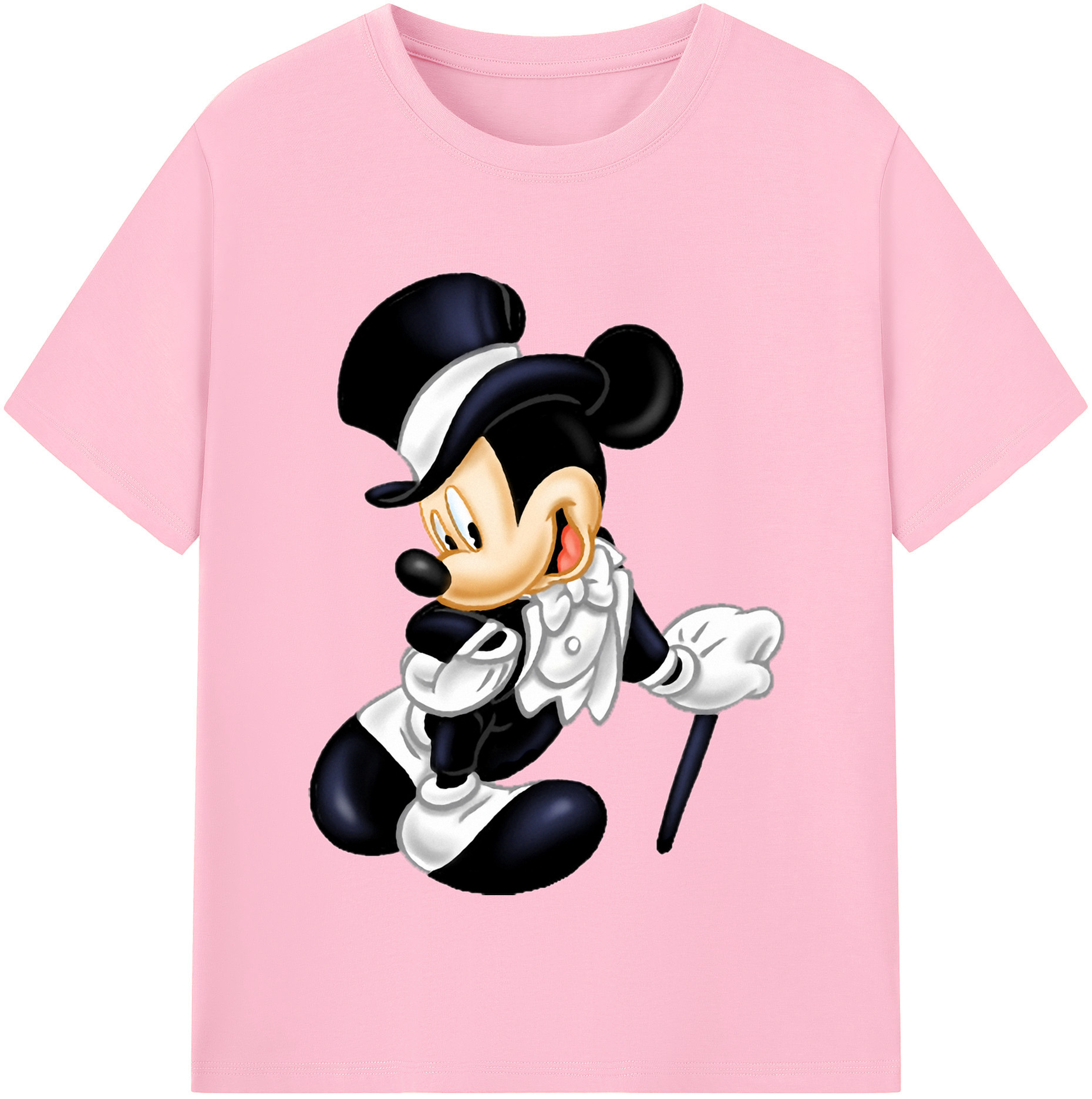 （画像用） ミッキーマウス Mickey Mouse 綿100％半袖Tシャツ（フロントプリント）