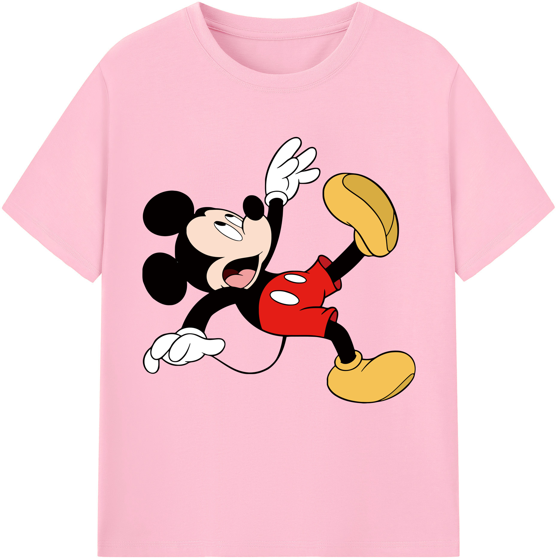（画像用） ミッキーマウス Mickey Mouse 綿100％半袖Tシャツ（フロントプリント）