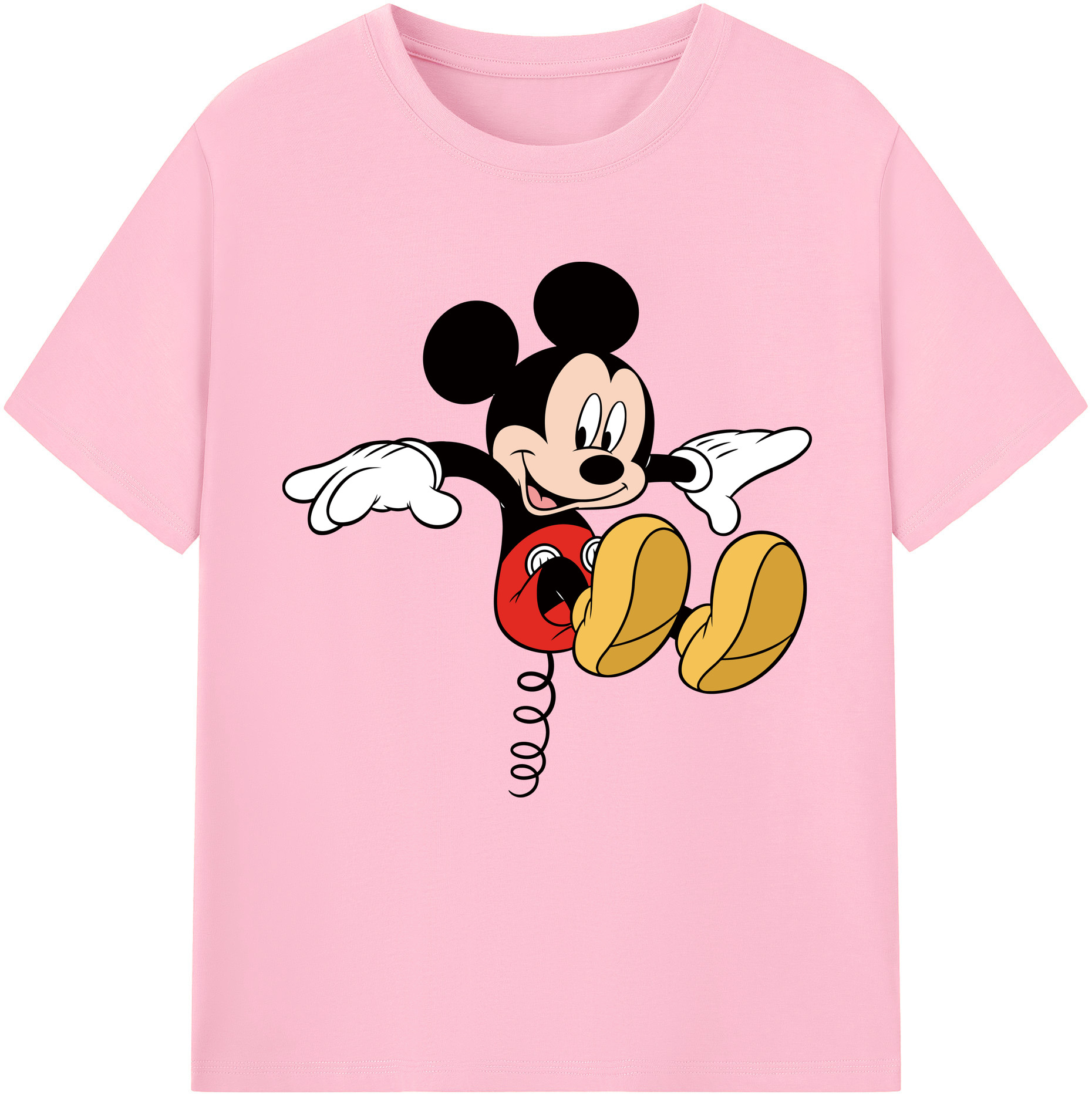 （画像用） ミッキーマウス Mickey Mouse 綿100％半袖Tシャツ（フロントプリント）