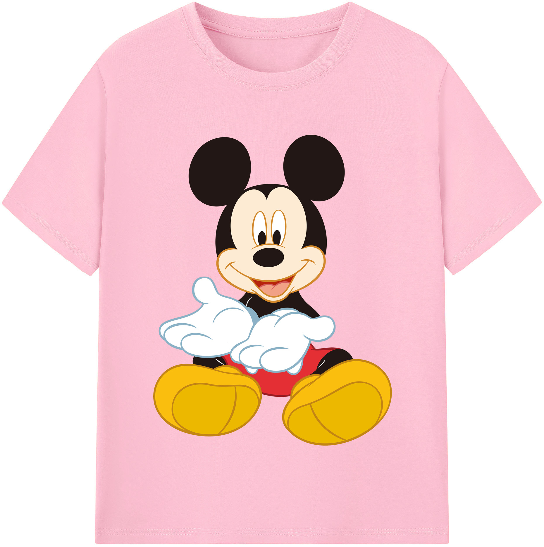 （画像用） ミッキーマウス Mickey Mouse 綿100％半袖Tシャツ（フロントプリント）