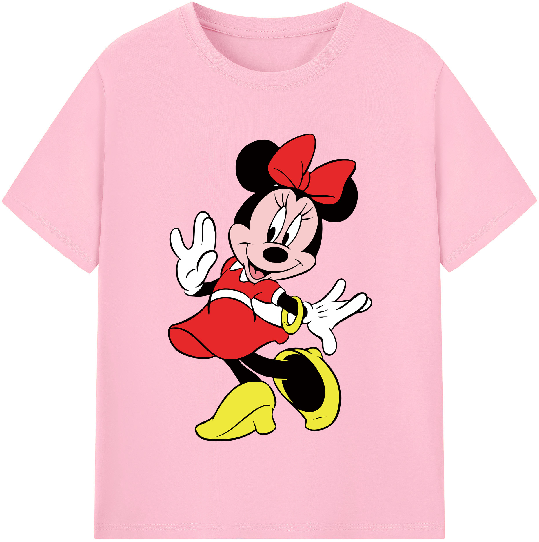 （画像用） ミッキーマウス Mickey Mouse 綿100％半袖Tシャツ（フロントプリント）