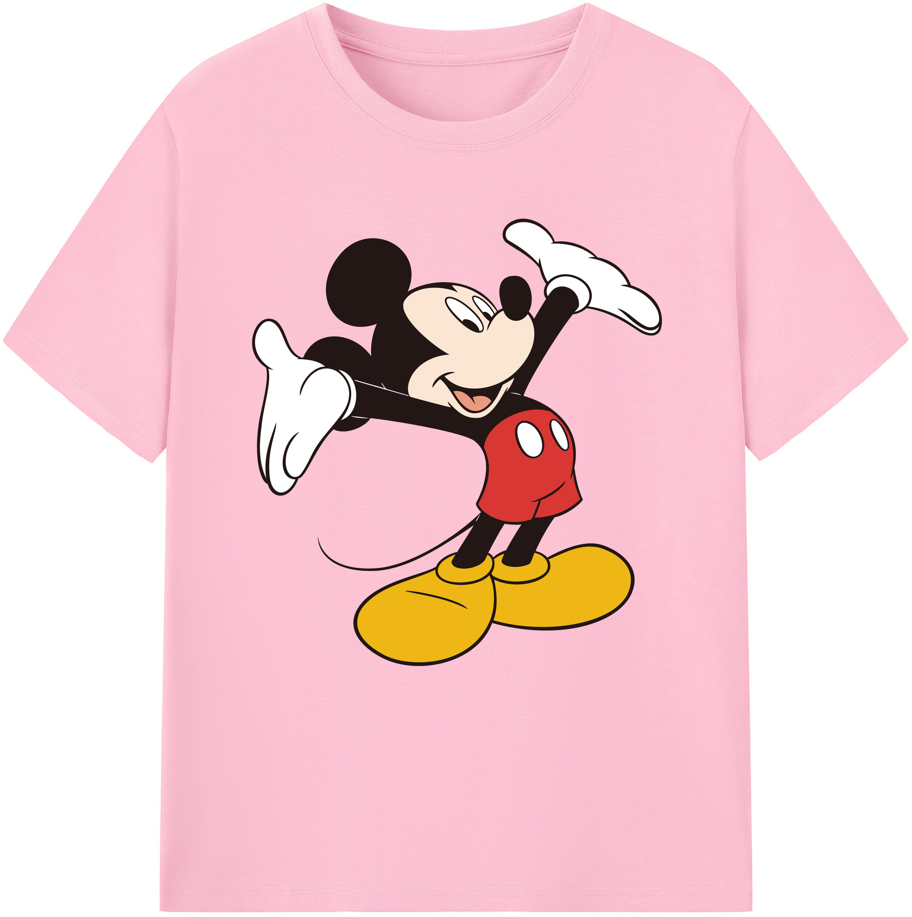 （画像用） ミッキーマウス Mickey Mouse 綿100％半袖Tシャツ（フロントプリント）