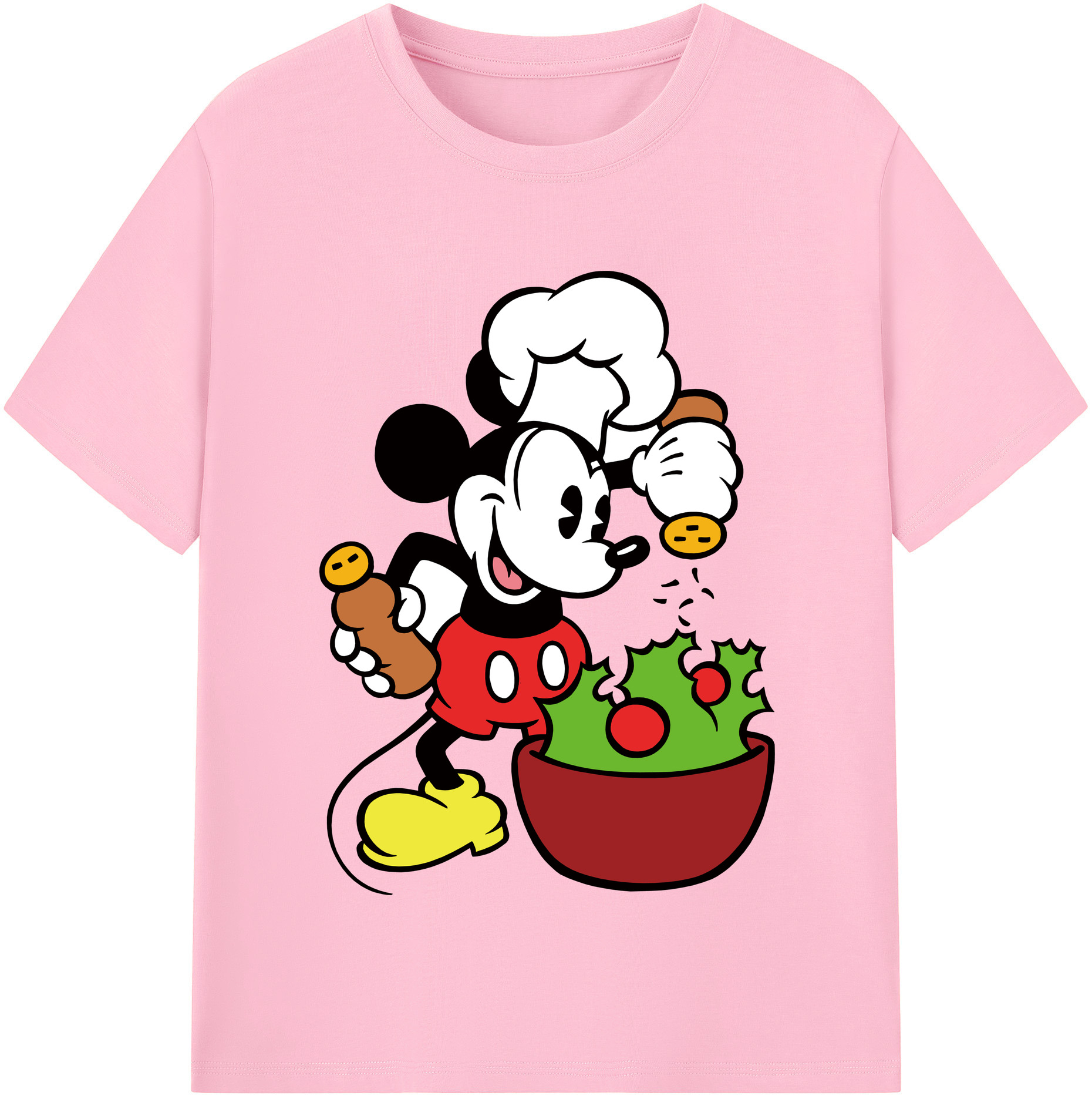 （画像用） ミッキーマウス Mickey Mouse 綿100％半袖Tシャツ（フロントプリント）