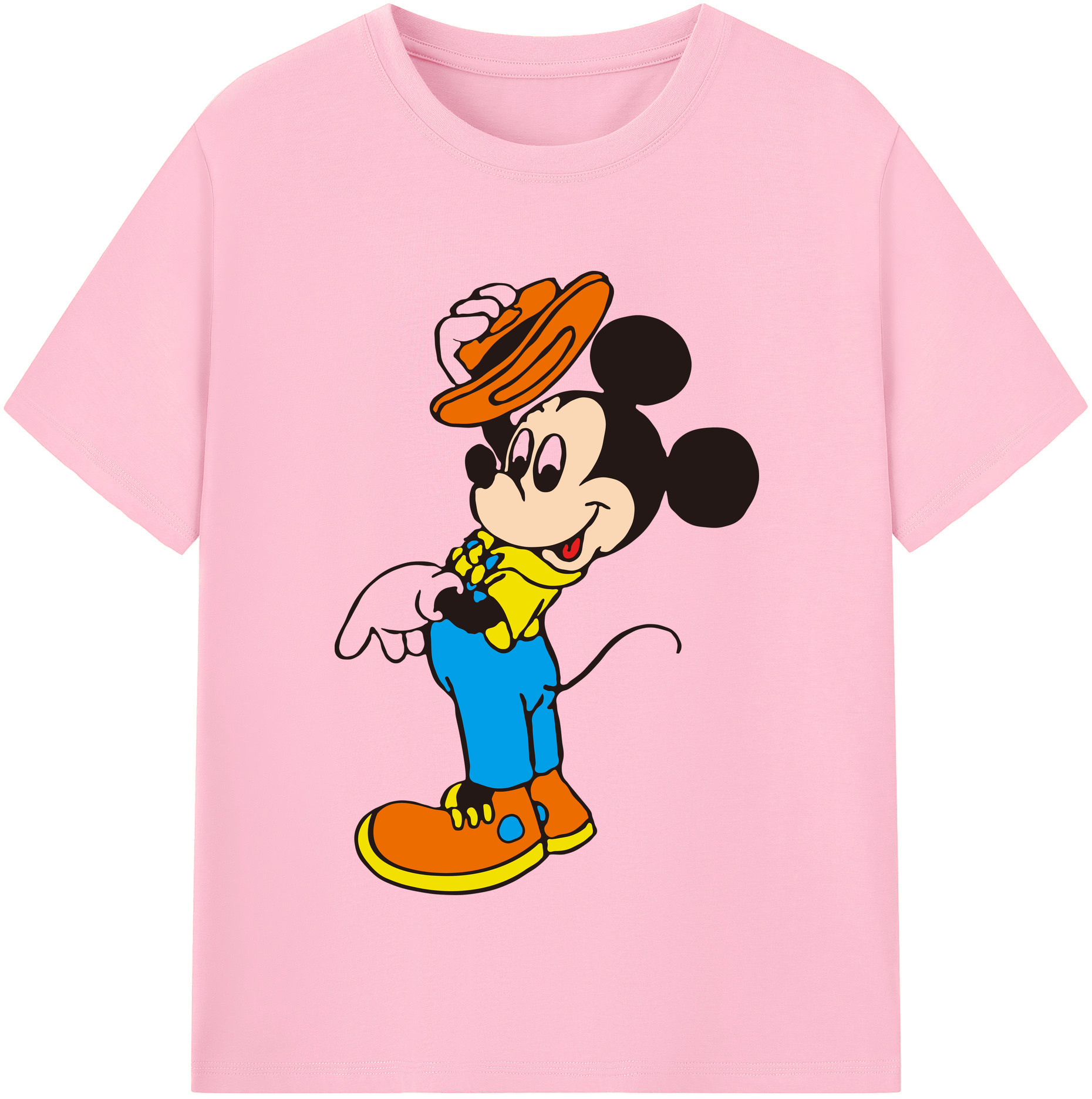 （画像用） ミッキーマウス Mickey Mouse 綿100％半袖Tシャツ（フロントプリント）