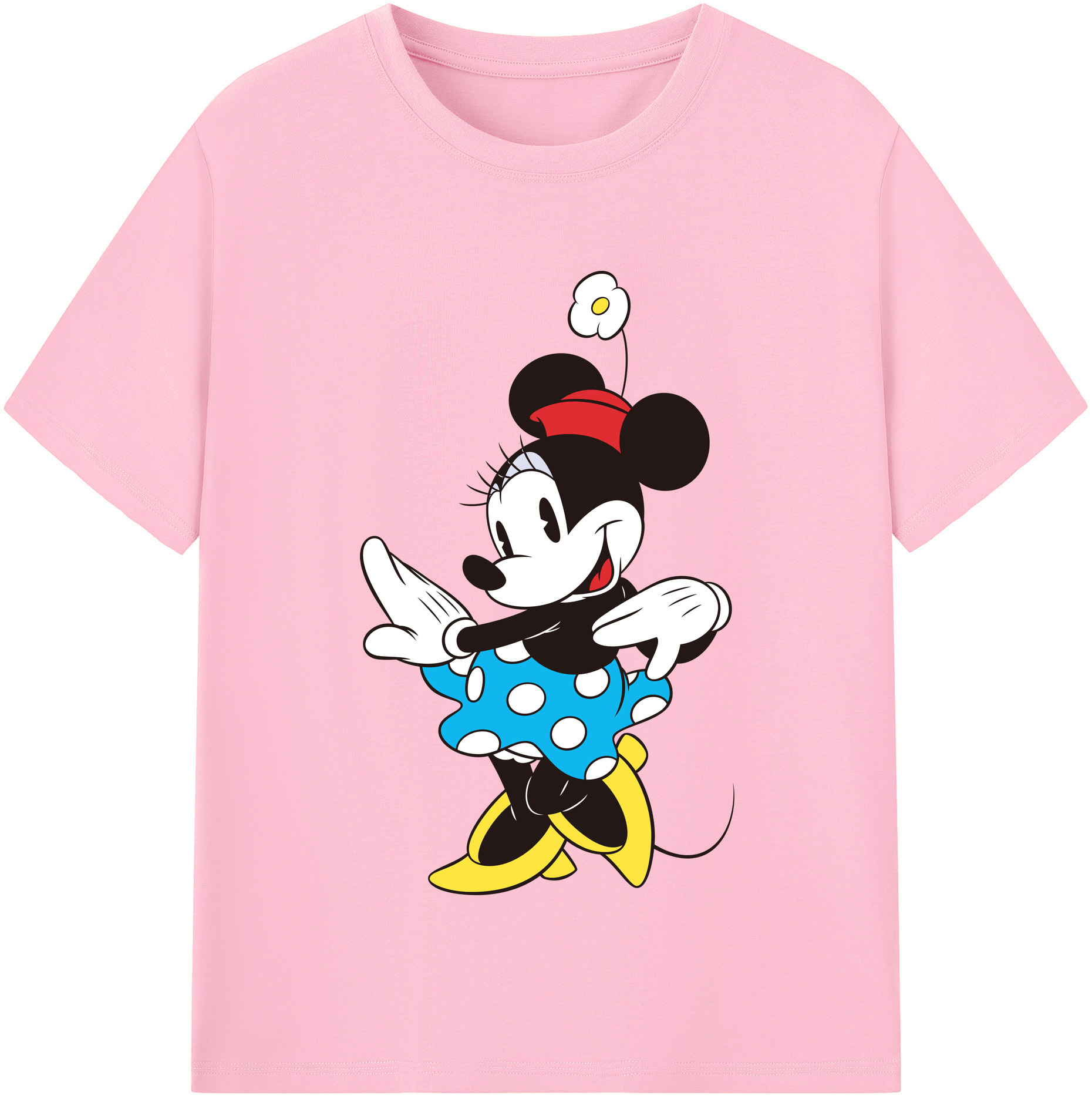 （画像用） ミッキーマウス Mickey Mouse 綿100％半袖Tシャツ（フロントプリント）