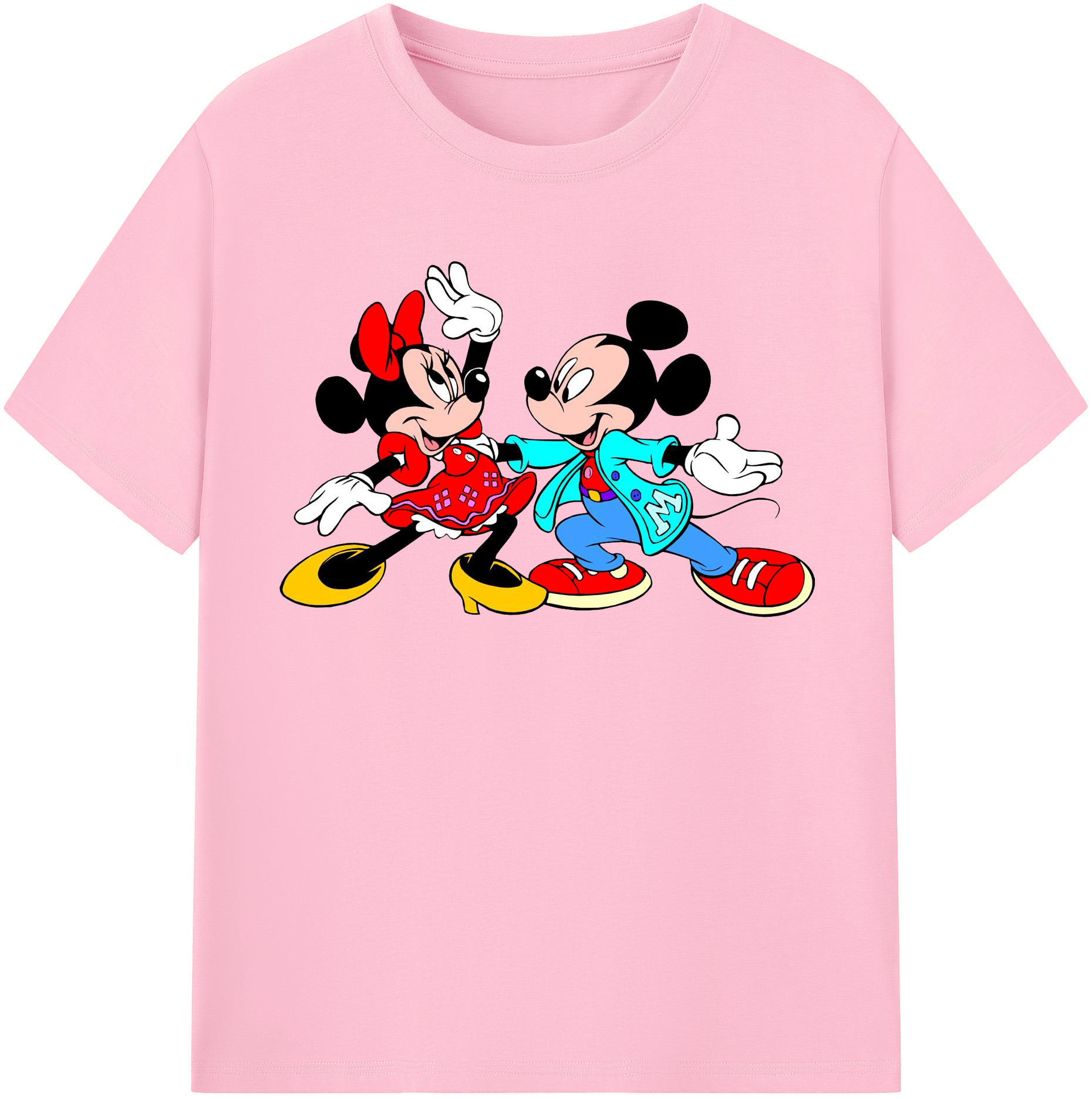 （画像用） ミッキーマウス Mickey Mouse 綿100％半袖Tシャツ（フロントプリント）
