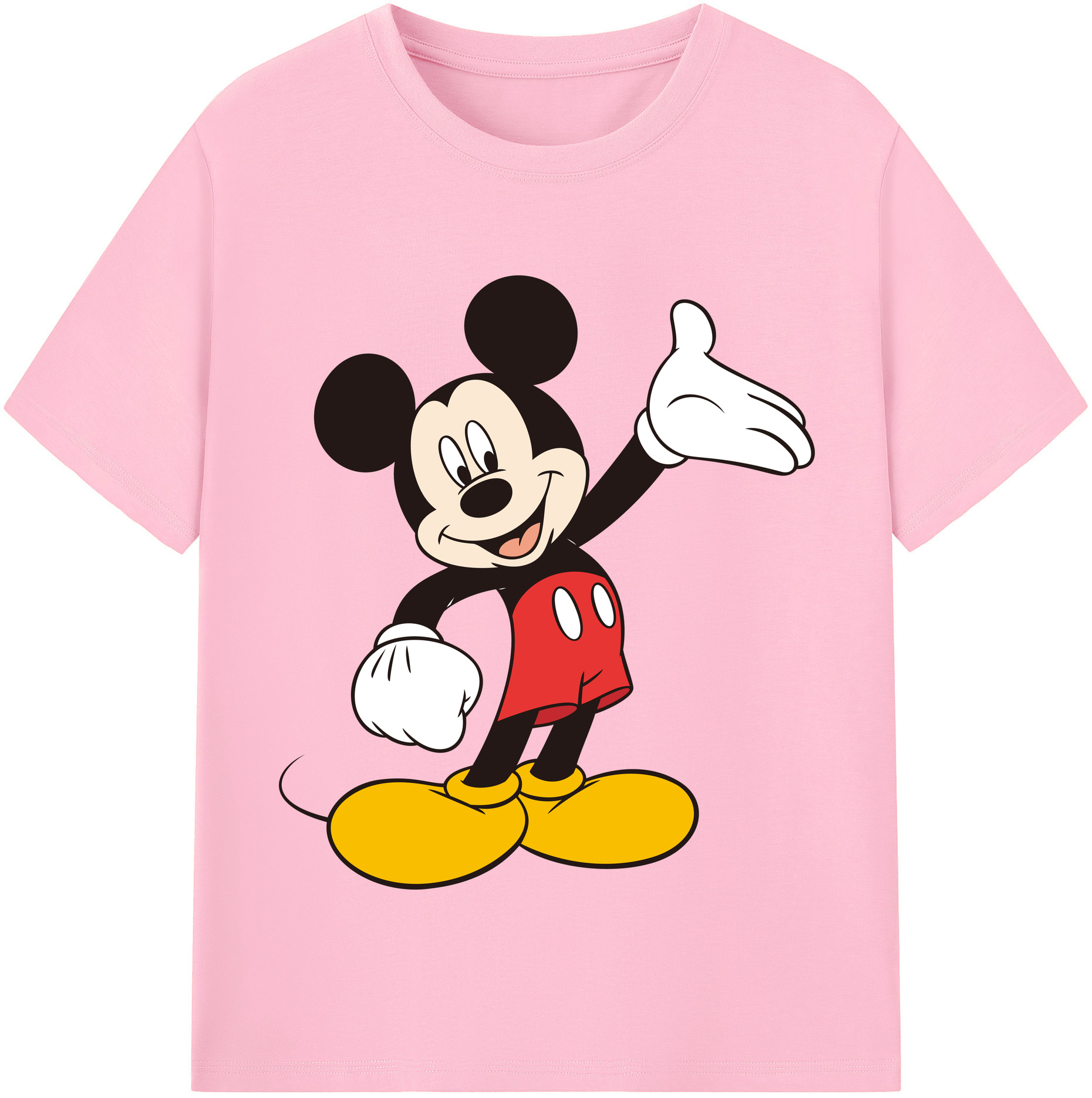（画像用） ミッキーマウス Mickey Mouse 綿100％半袖Tシャツ（フロントプリント）