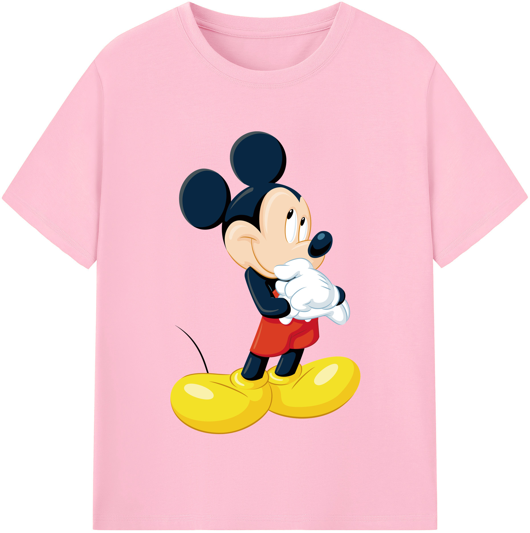（画像用） ミッキーマウス Mickey Mouse 綿100％半袖Tシャツ（フロントプリント）