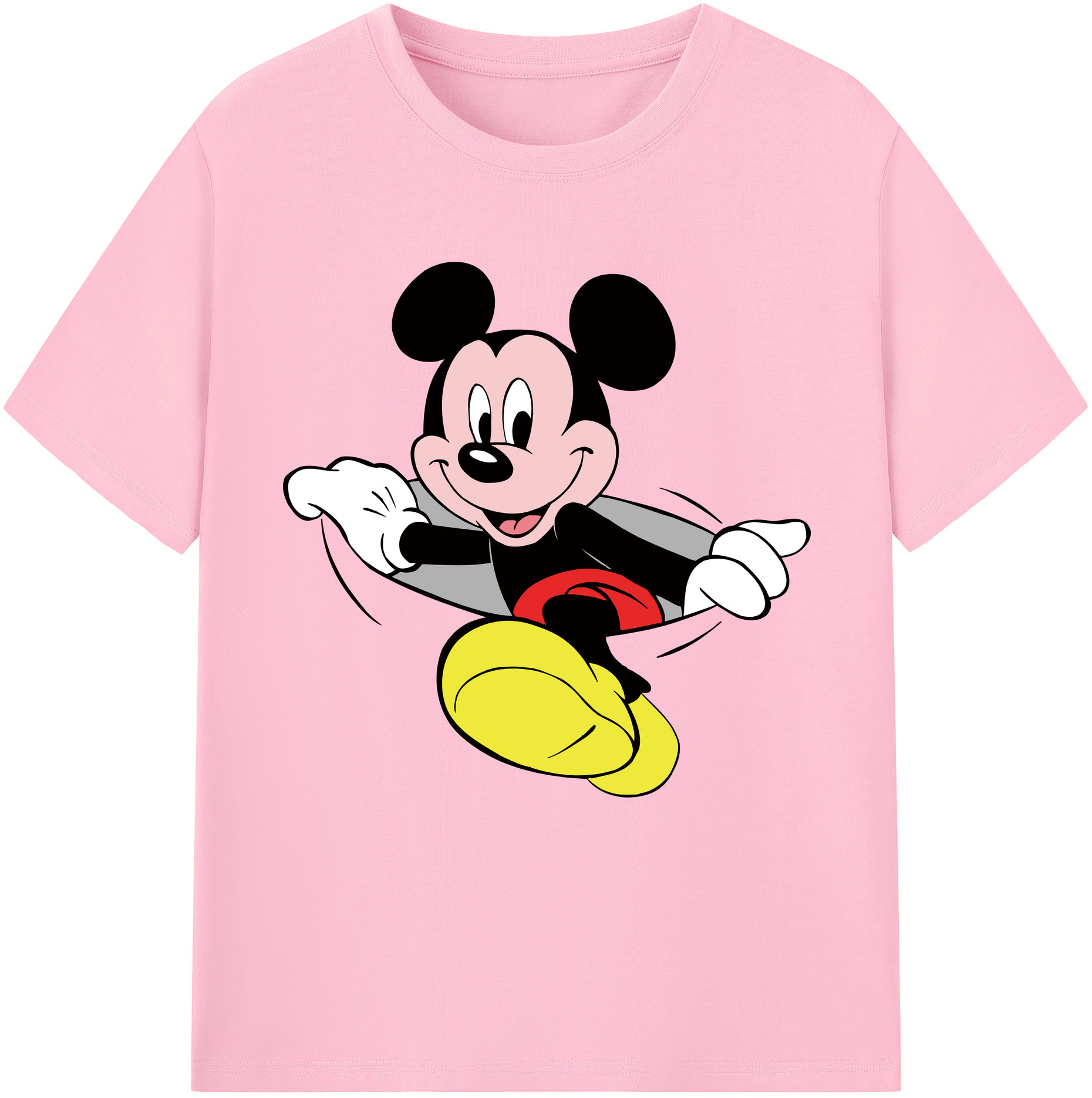 （画像用） ミッキーマウス Mickey Mouse 綿100％半袖Tシャツ（フロントプリント）