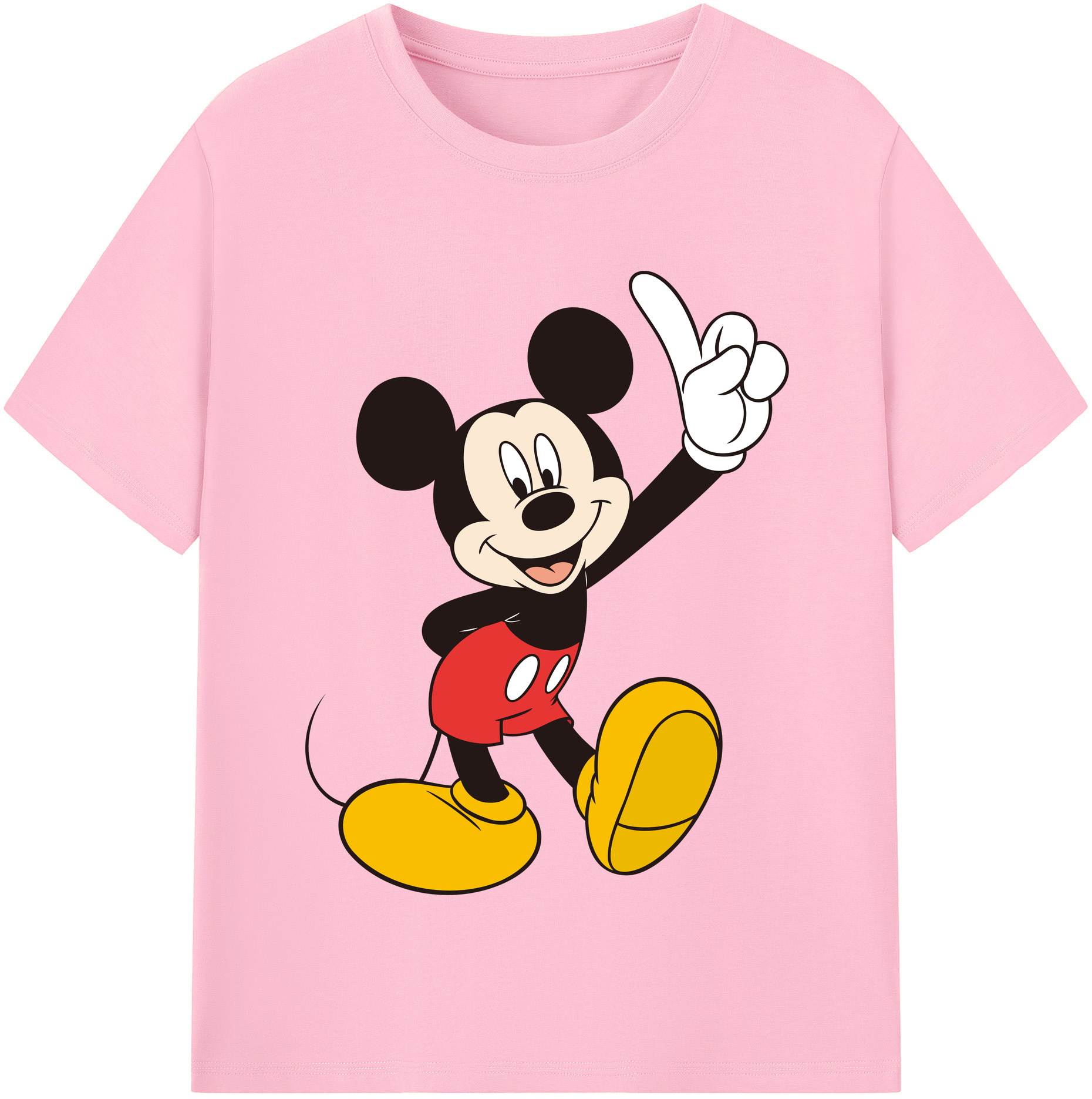 （画像用） ミッキーマウス Mickey Mouse 綿100％半袖Tシャツ（フロントプリント）