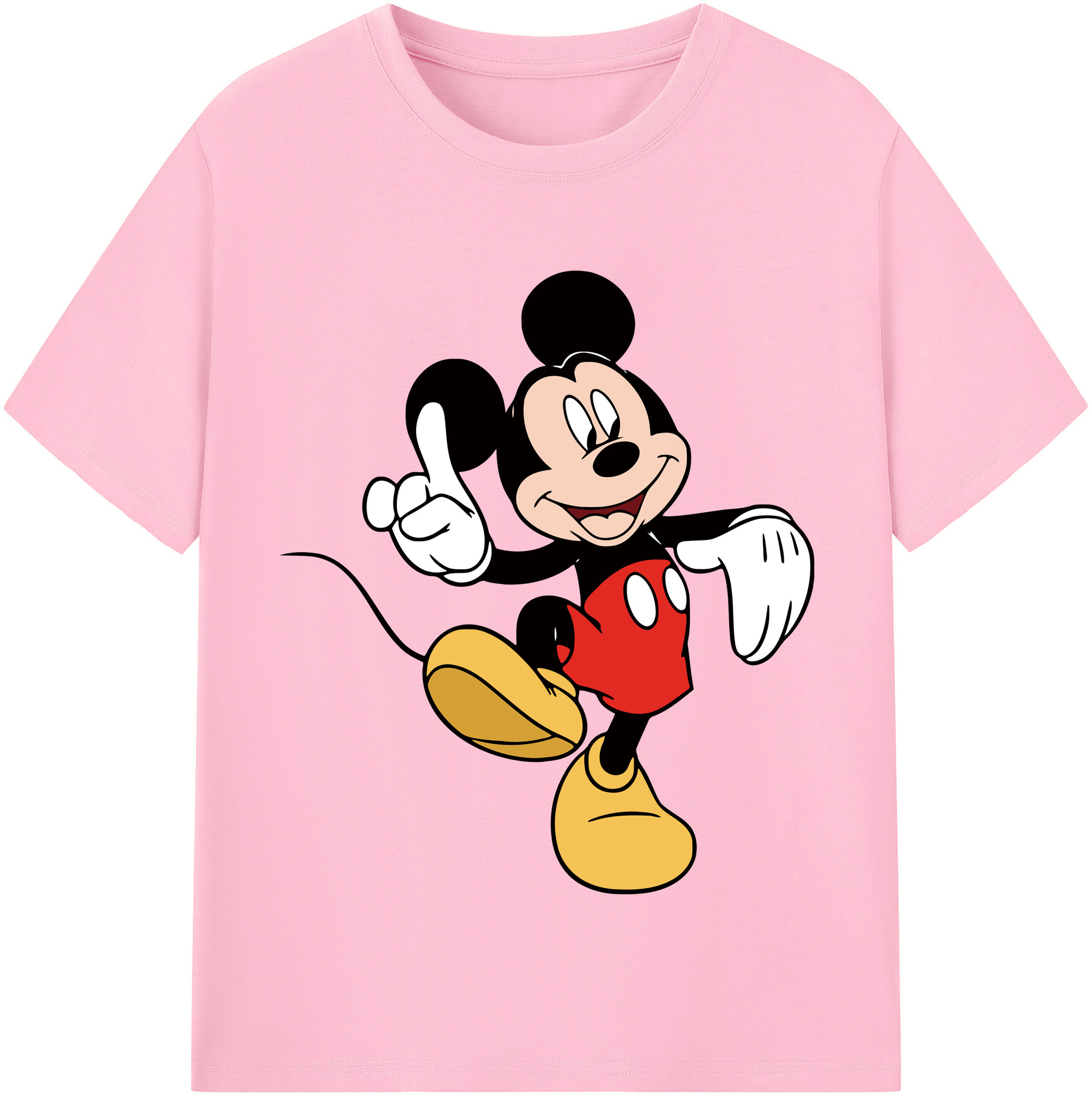（画像用） ミッキーマウス Mickey Mouse 綿100％半袖Tシャツ（フロントプリント）