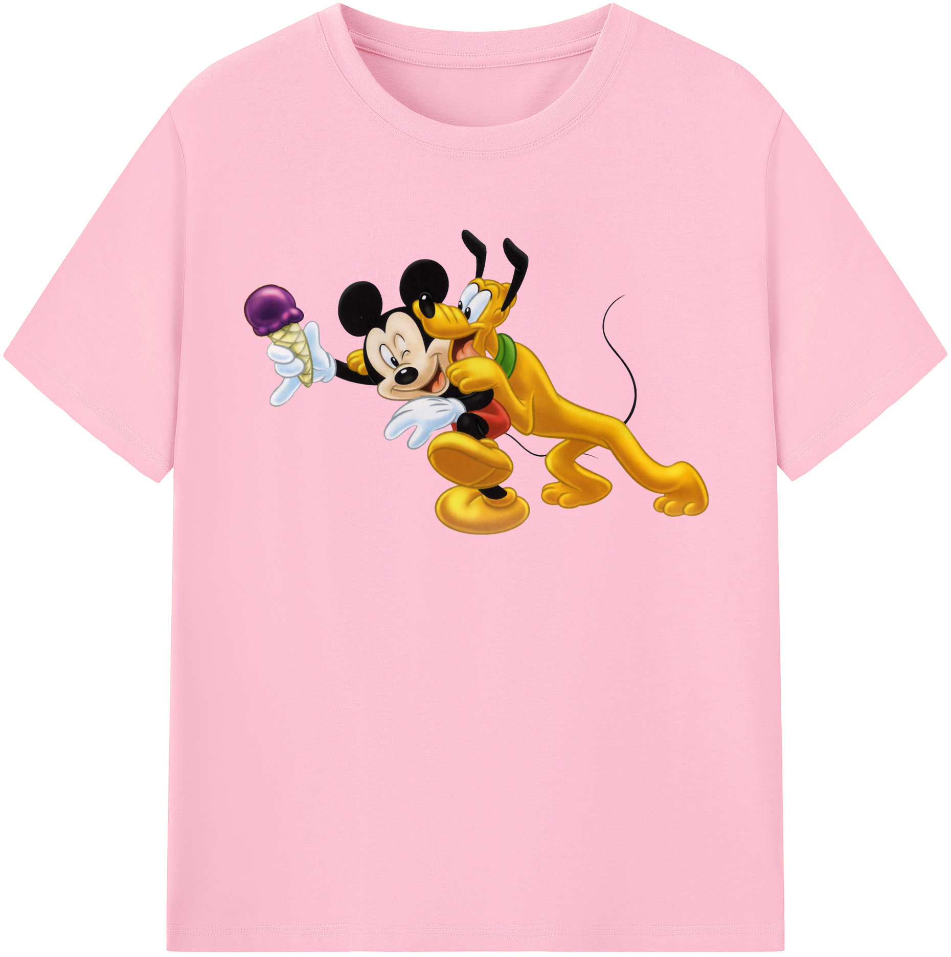 （画像用） ミッキーマウス Mickey Mouse 綿100％半袖Tシャツ（フロントプリント）