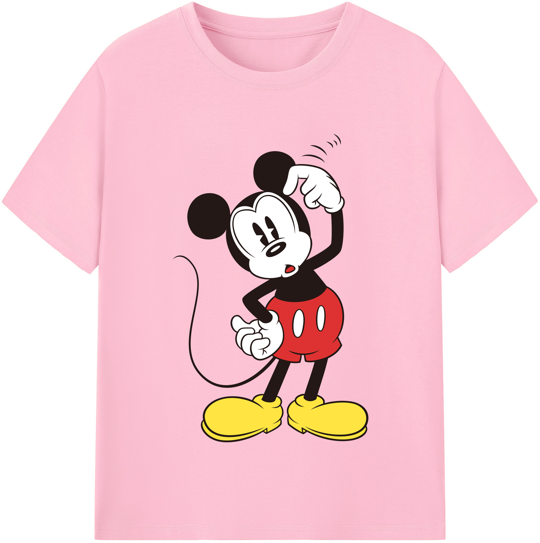 （画像用） ミッキーマウス Mickey Mouse 綿100％半袖Tシャツ（フロントプリント）