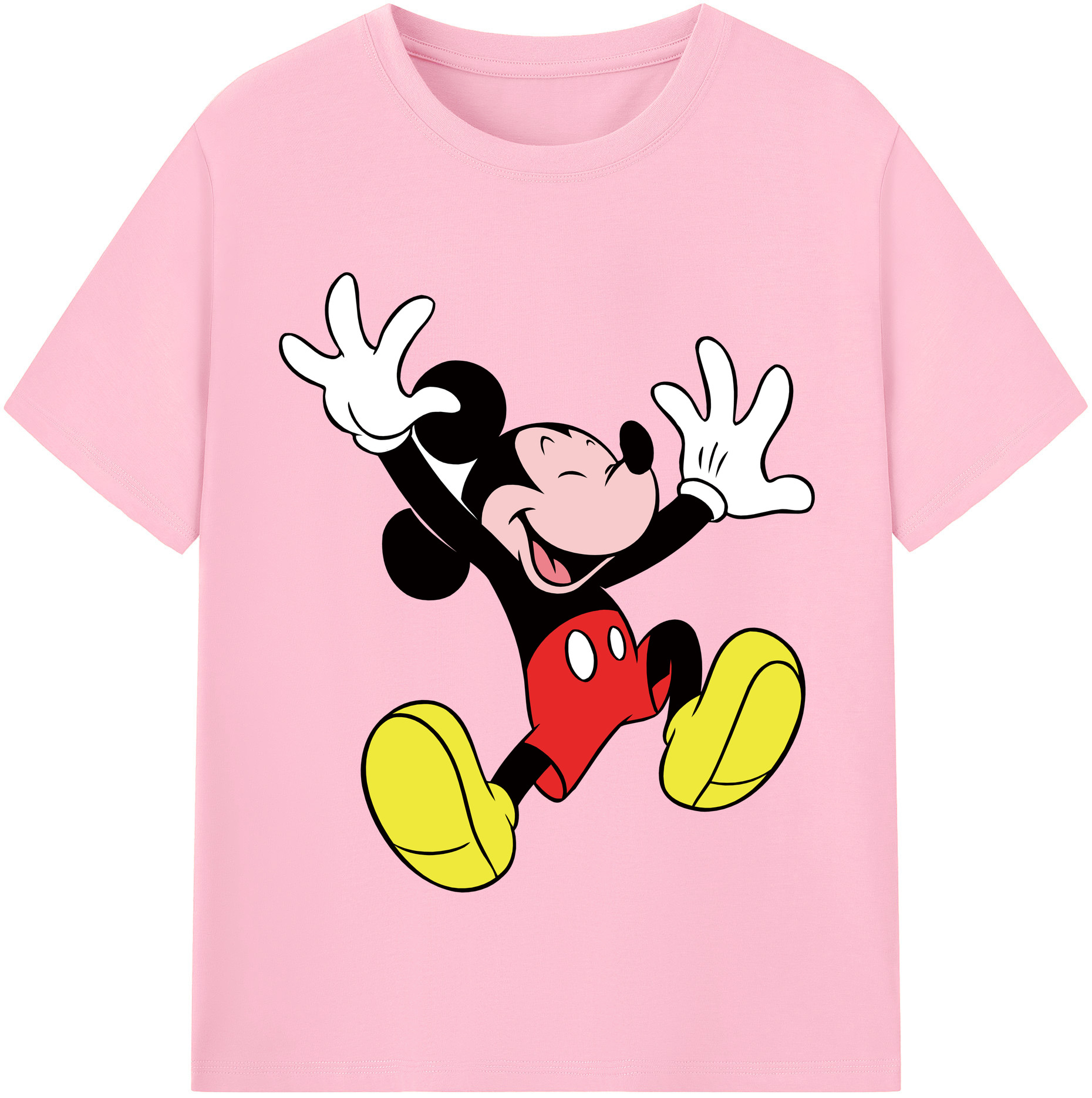 （画像用） ミッキーマウス Mickey Mouse 綿100％半袖Tシャツ（フロントプリント）