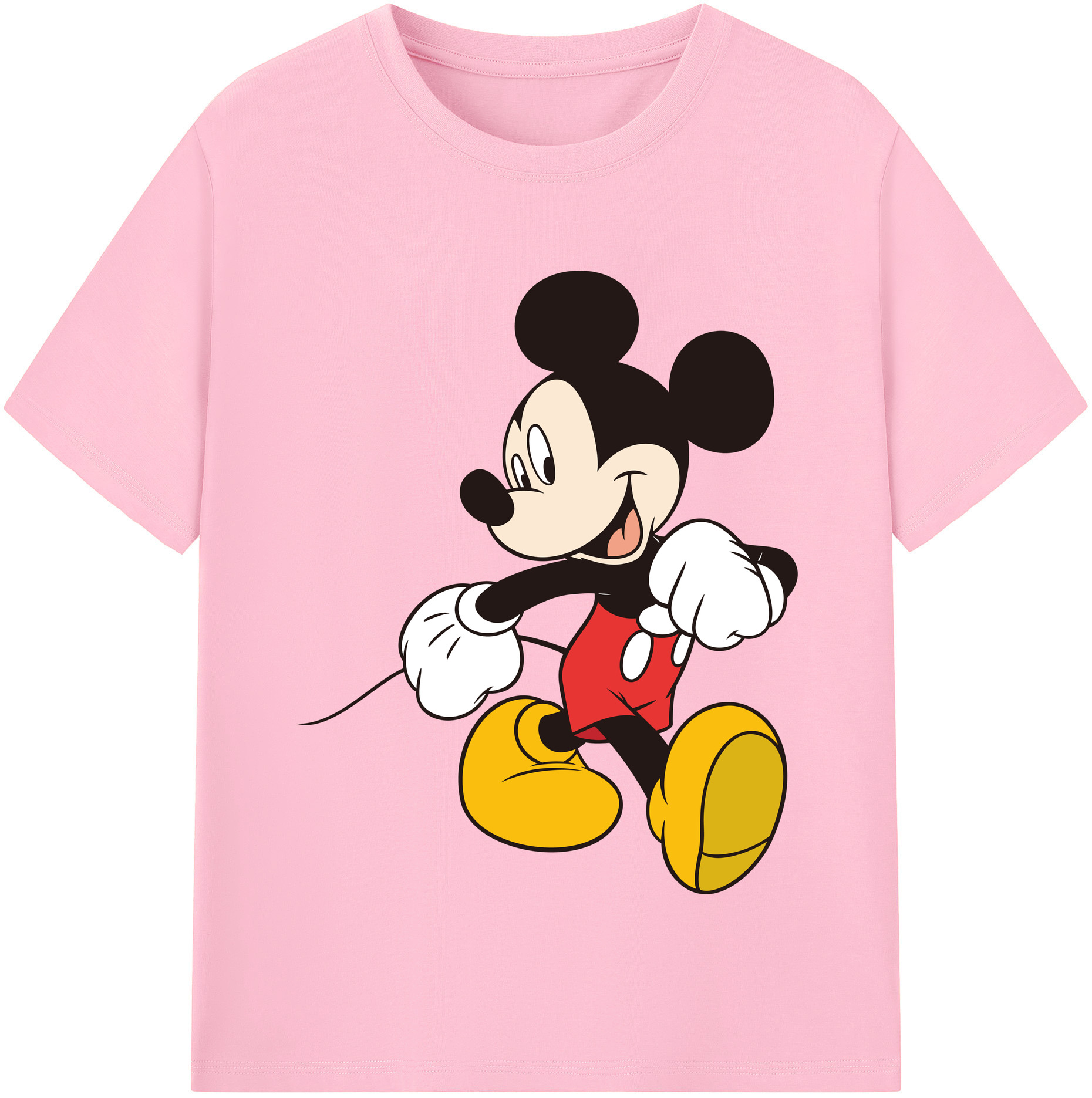 （画像用） ミッキーマウス Mickey Mouse 綿100％半袖Tシャツ（フロントプリント）