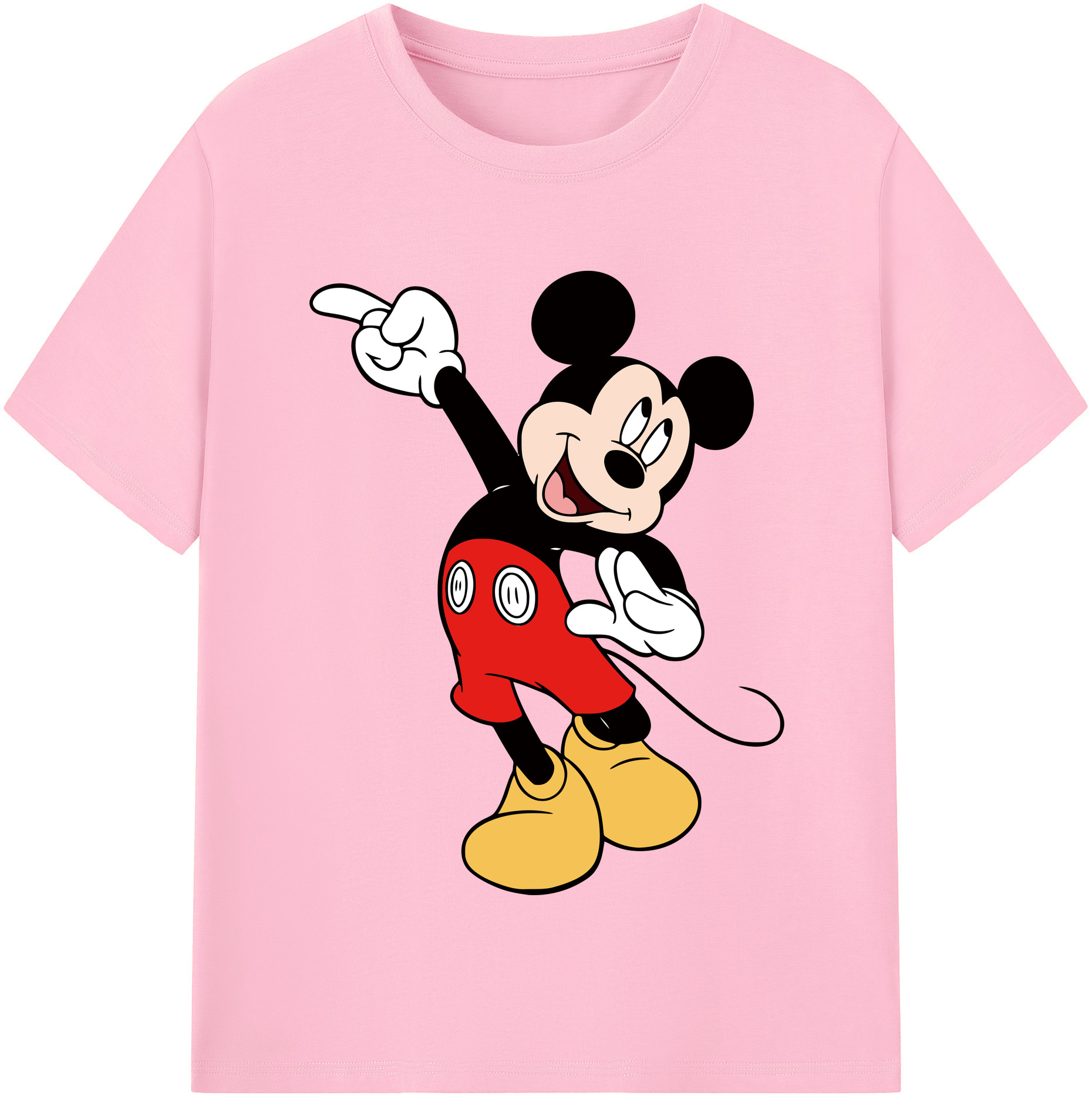 （画像用） ミッキーマウス Mickey Mouse 綿100％半袖Tシャツ（フロントプリント）