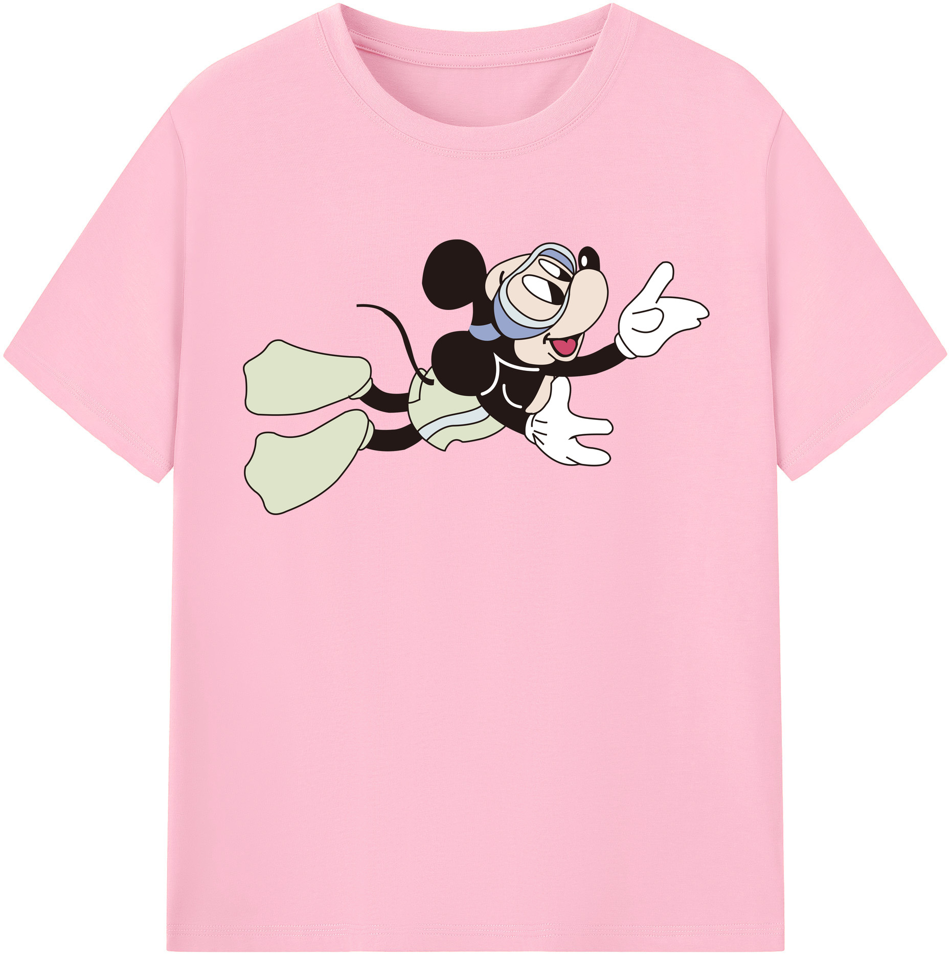 （画像用） ミッキーマウス Mickey Mouse 綿100％半袖Tシャツ（フロントプリント）
