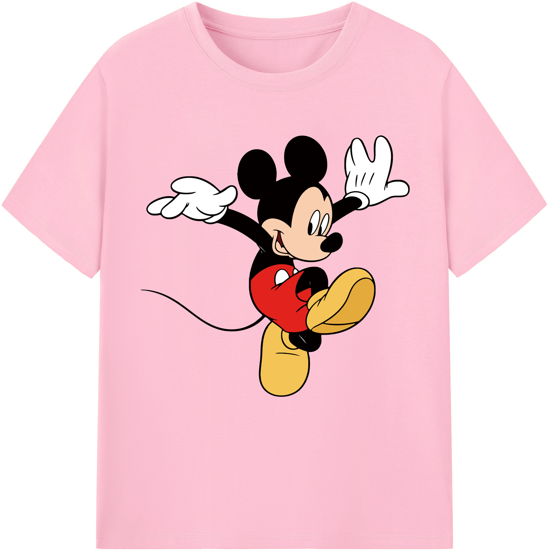 （画像用） ミッキーマウス Mickey Mouse 綿100％半袖Tシャツ（フロントプリント）