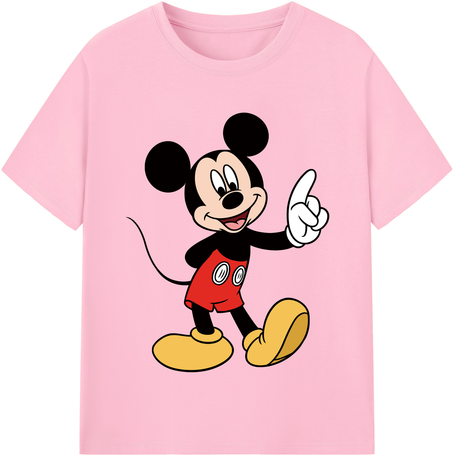 （画像用） ミッキーマウス Mickey Mouse 綿100％半袖Tシャツ（フロントプリント）