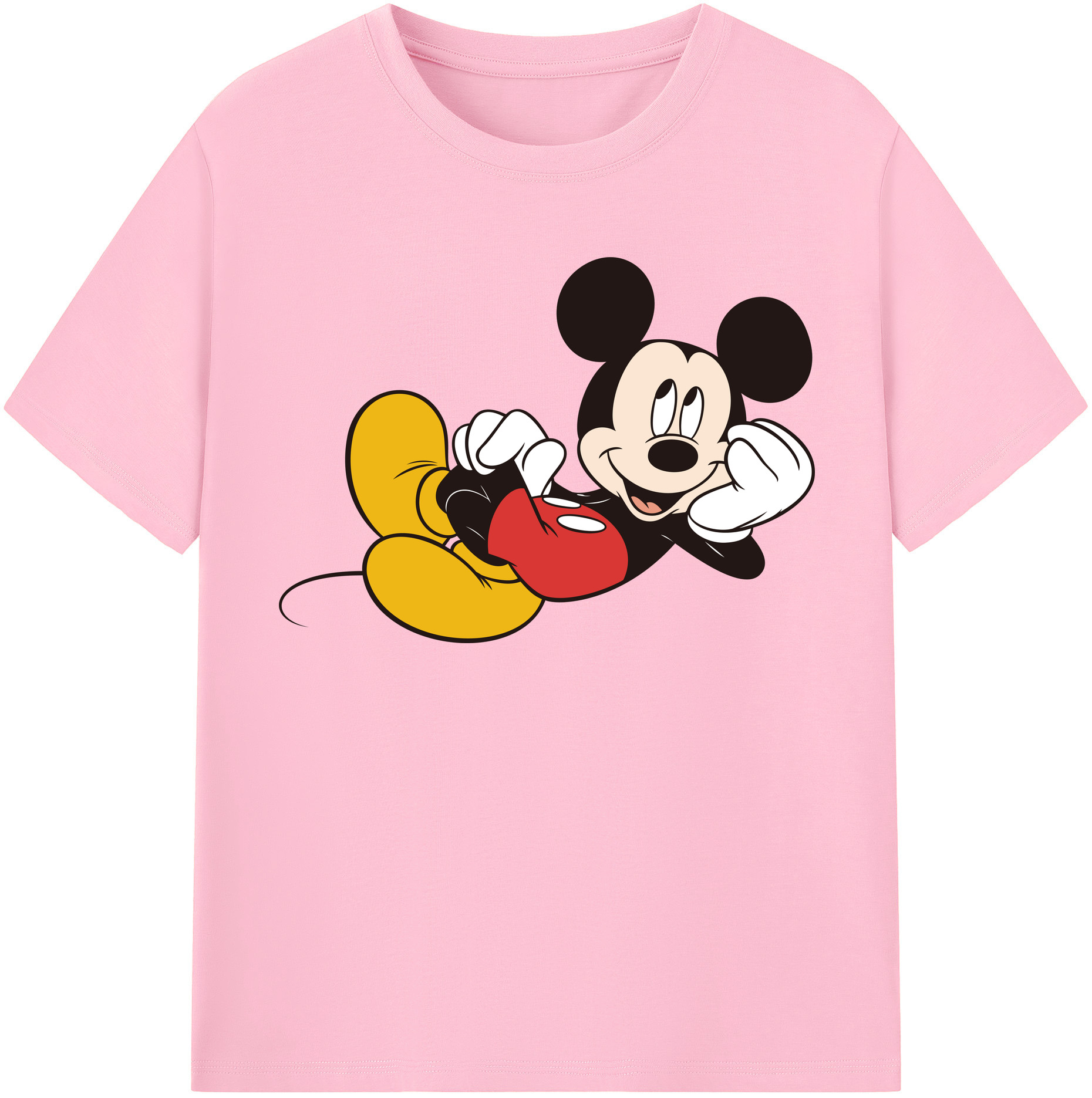 （画像用） ミッキーマウス Mickey Mouse 綿100％半袖Tシャツ（フロントプリント）