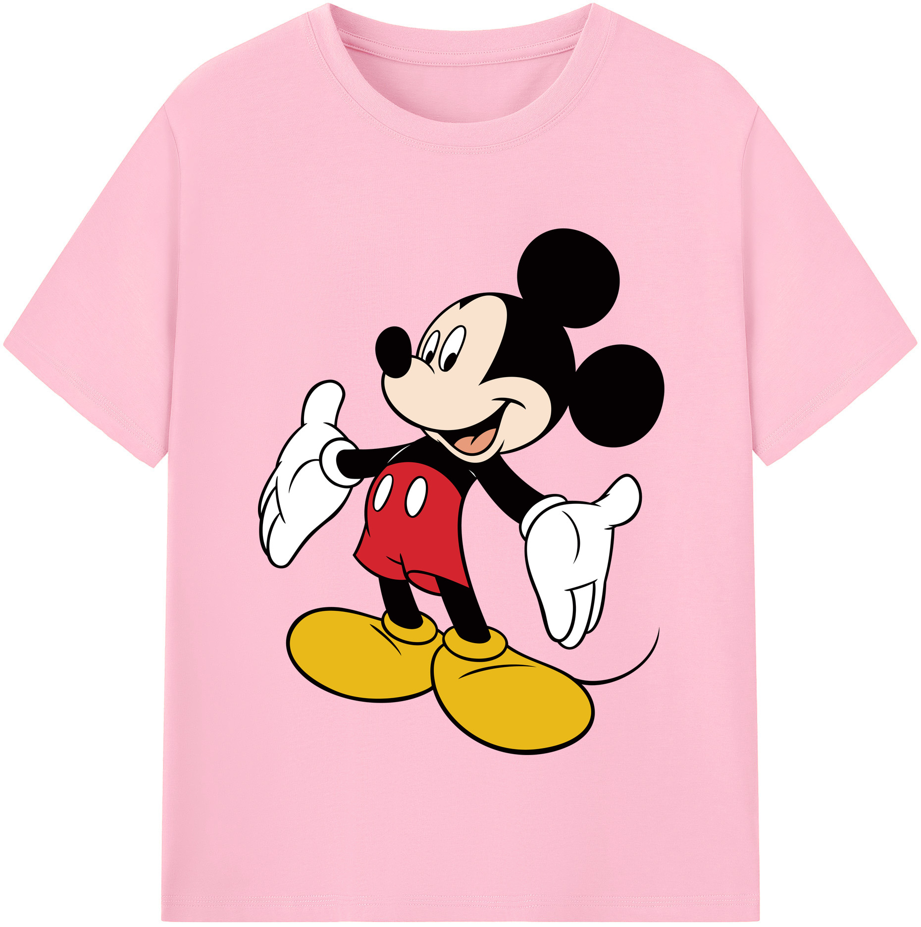 （画像用） ミッキーマウス Mickey Mouse 綿100％半袖Tシャツ（フロントプリント）