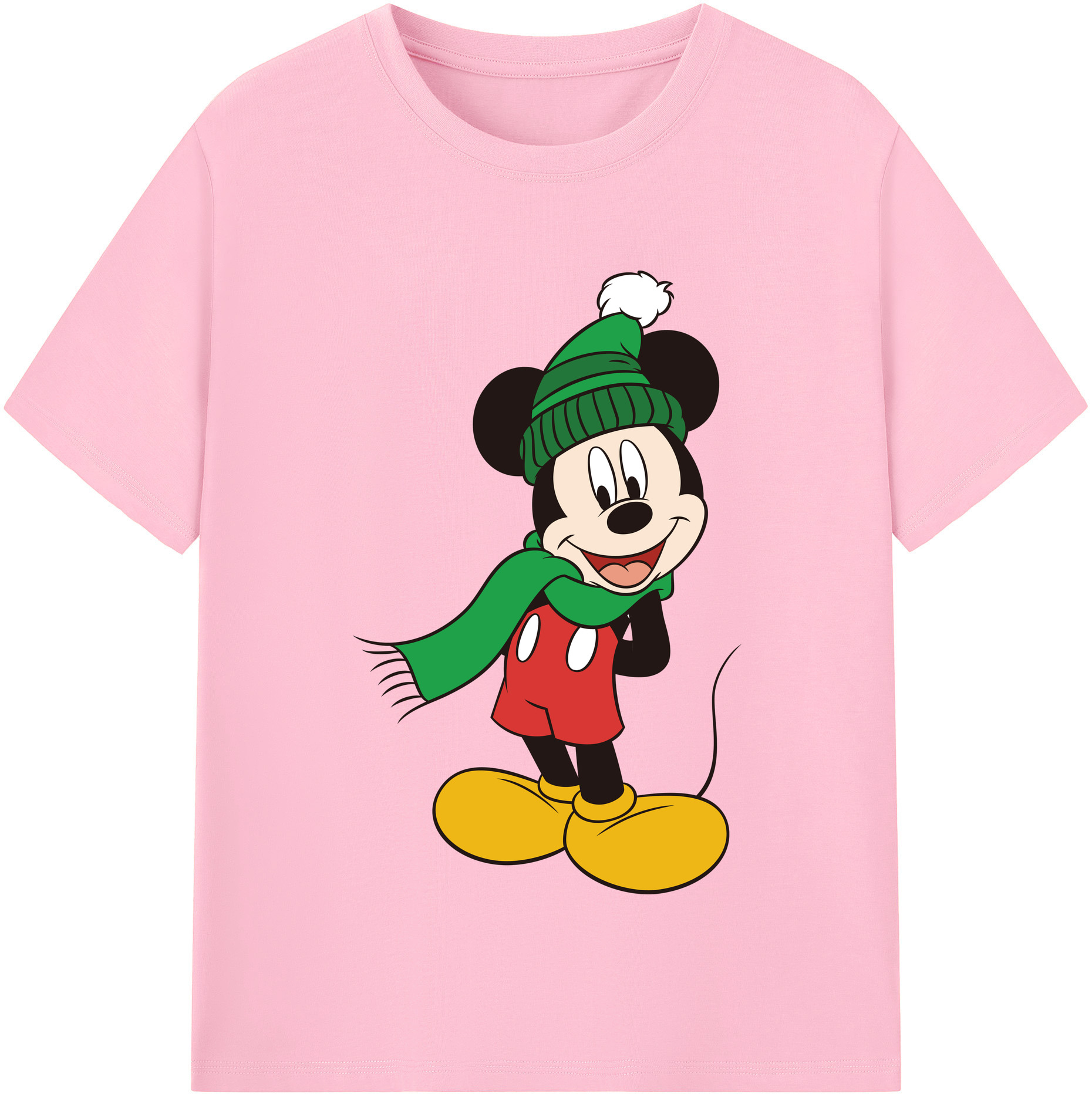 （画像用） ミッキーマウス Mickey Mouse 綿100％半袖Tシャツ（フロントプリント）