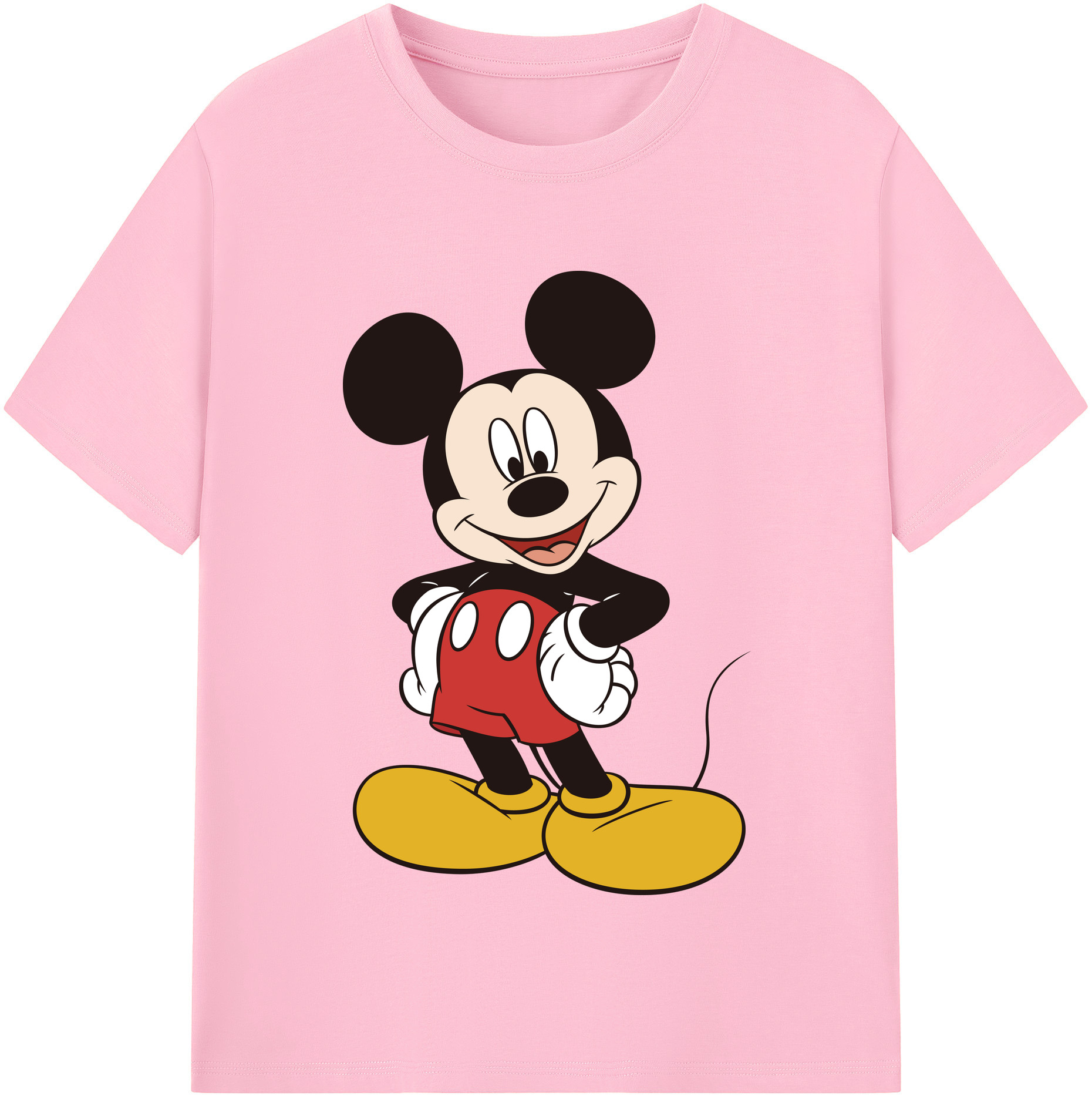 （画像用） ミッキーマウス Mickey Mouse 綿100％半袖Tシャツ（フロントプリント）