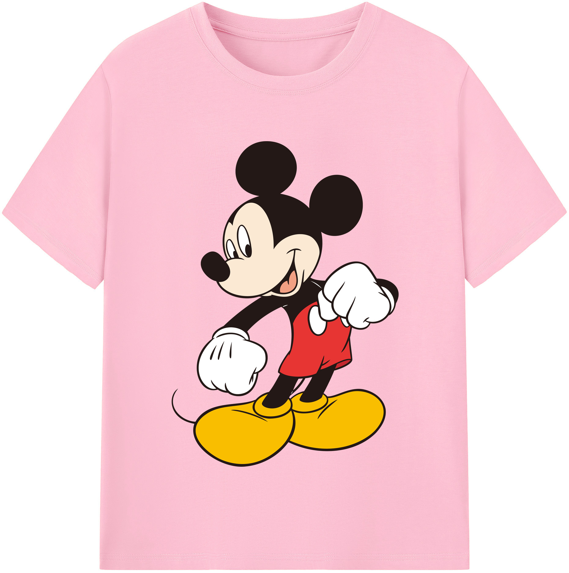 （画像用） ミッキーマウス Mickey Mouse 綿100％半袖Tシャツ（フロントプリント）