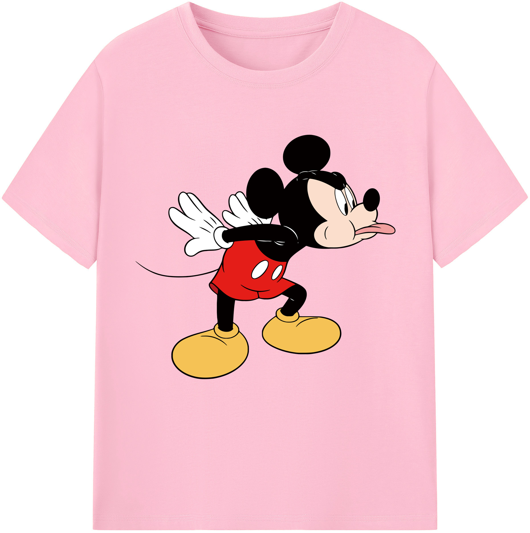 （画像用） ミッキーマウス Mickey Mouse 綿100％半袖Tシャツ（フロントプリント）