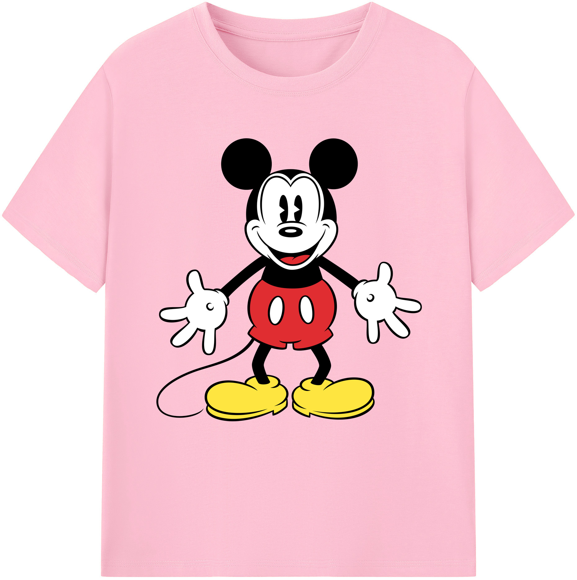 （画像用） ミッキーマウス Mickey Mouse 綿100％半袖Tシャツ（フロントプリント）