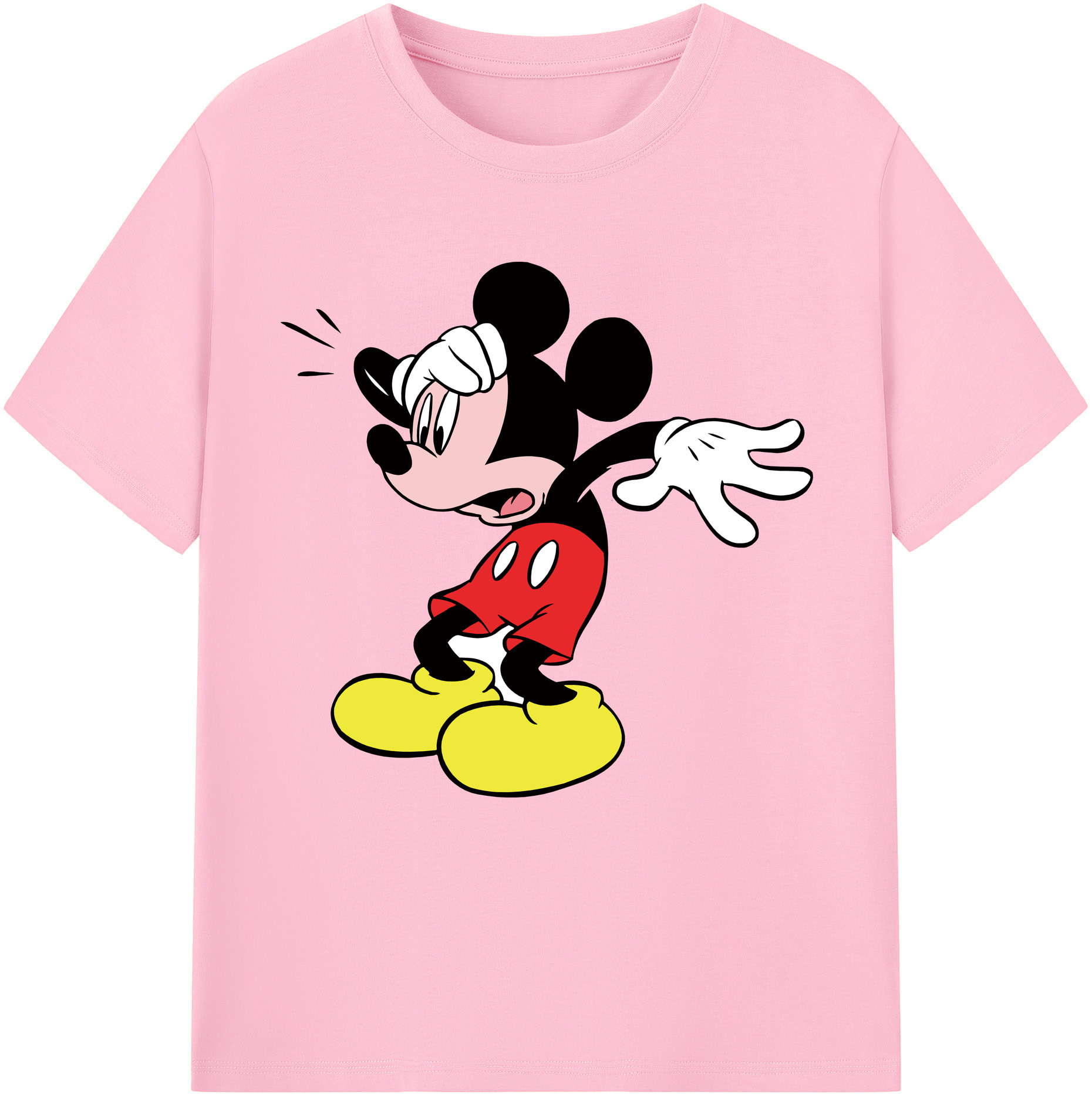 （画像用） ミッキーマウス Mickey Mouse 綿100％半袖Tシャツ（フロントプリント）