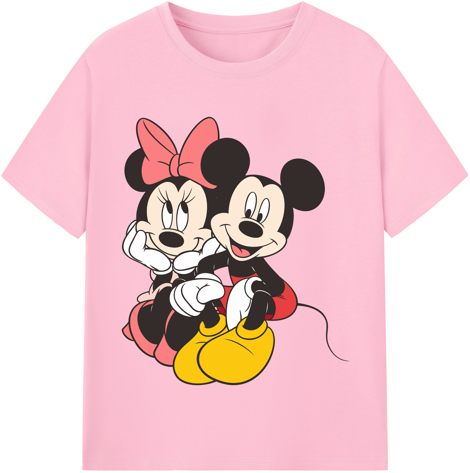 （画像用） ミッキーマウス Mickey Mouse 綿100％半袖Tシャツ（フロントプリント）
