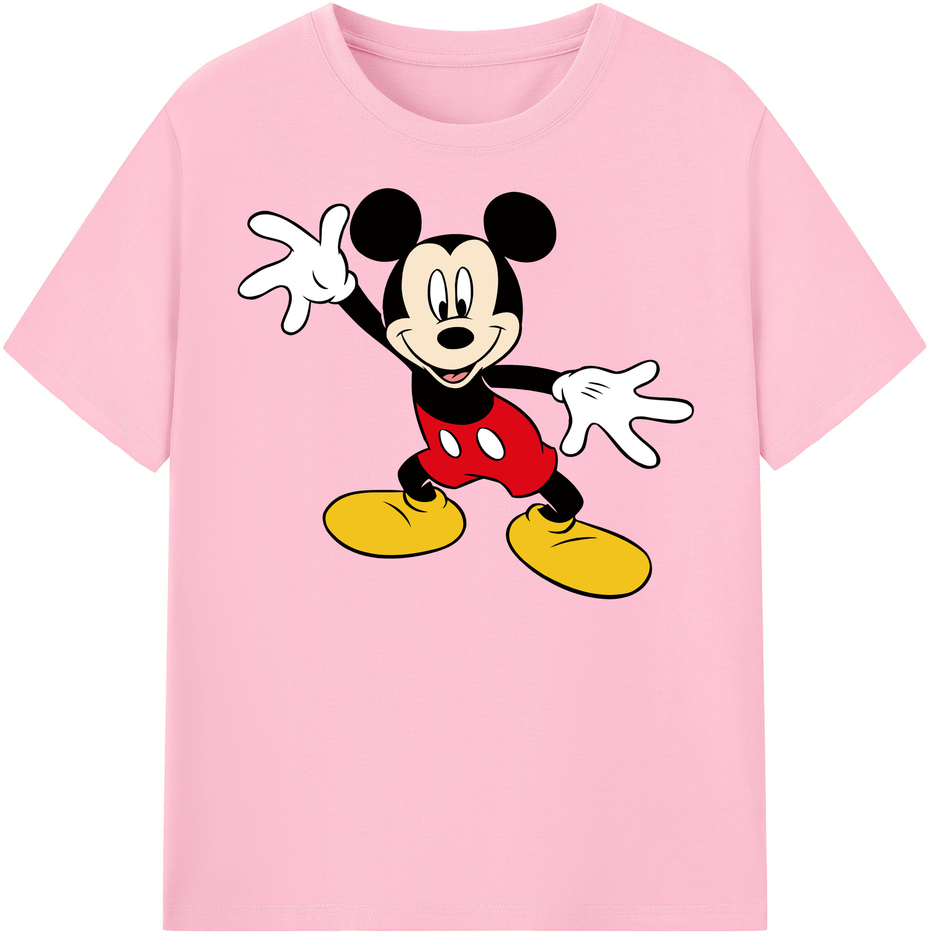 （画像用） ミッキーマウス Mickey Mouse 綿100％半袖Tシャツ（フロントプリント）