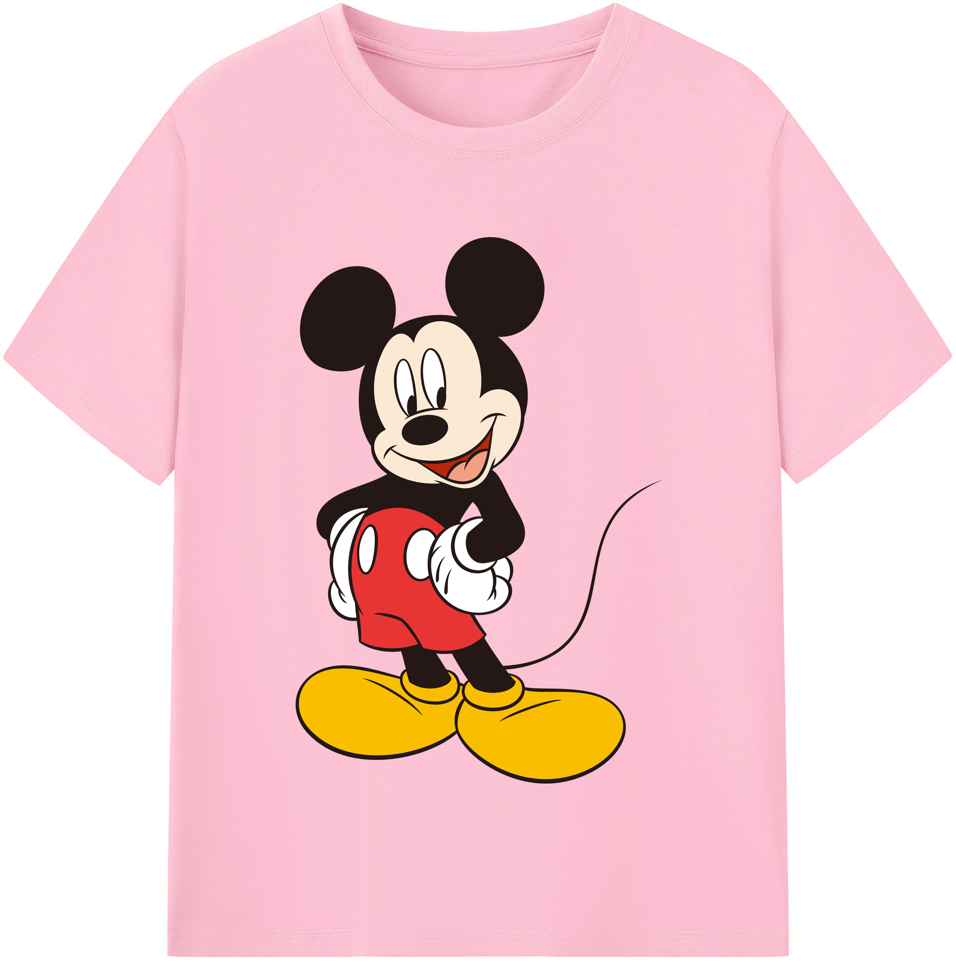 （画像用） ミッキーマウス Mickey Mouse 綿100％半袖Tシャツ（フロントプリント）