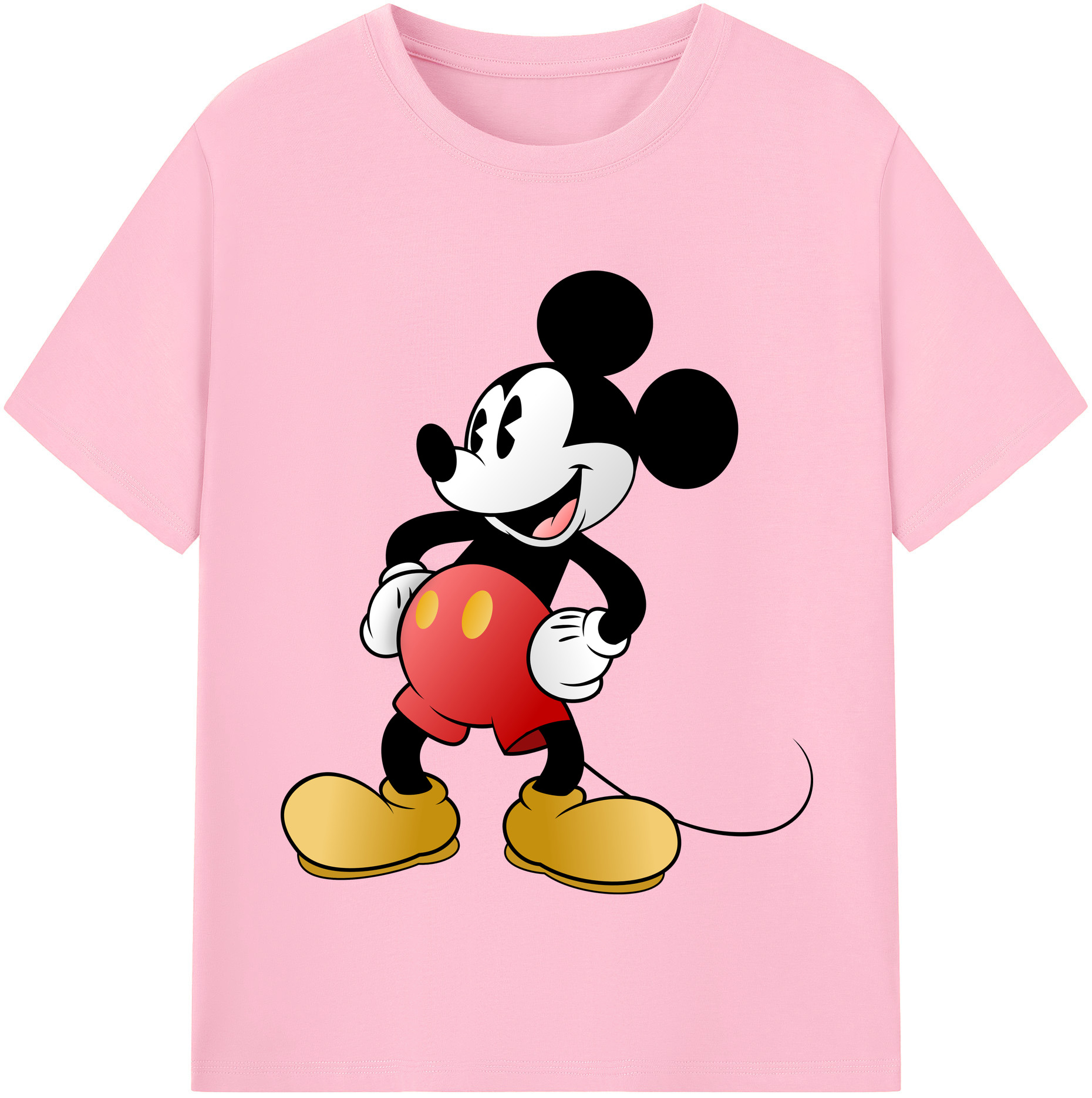 （画像用） ミッキーマウス Mickey Mouse 綿100％半袖Tシャツ（フロントプリント）
