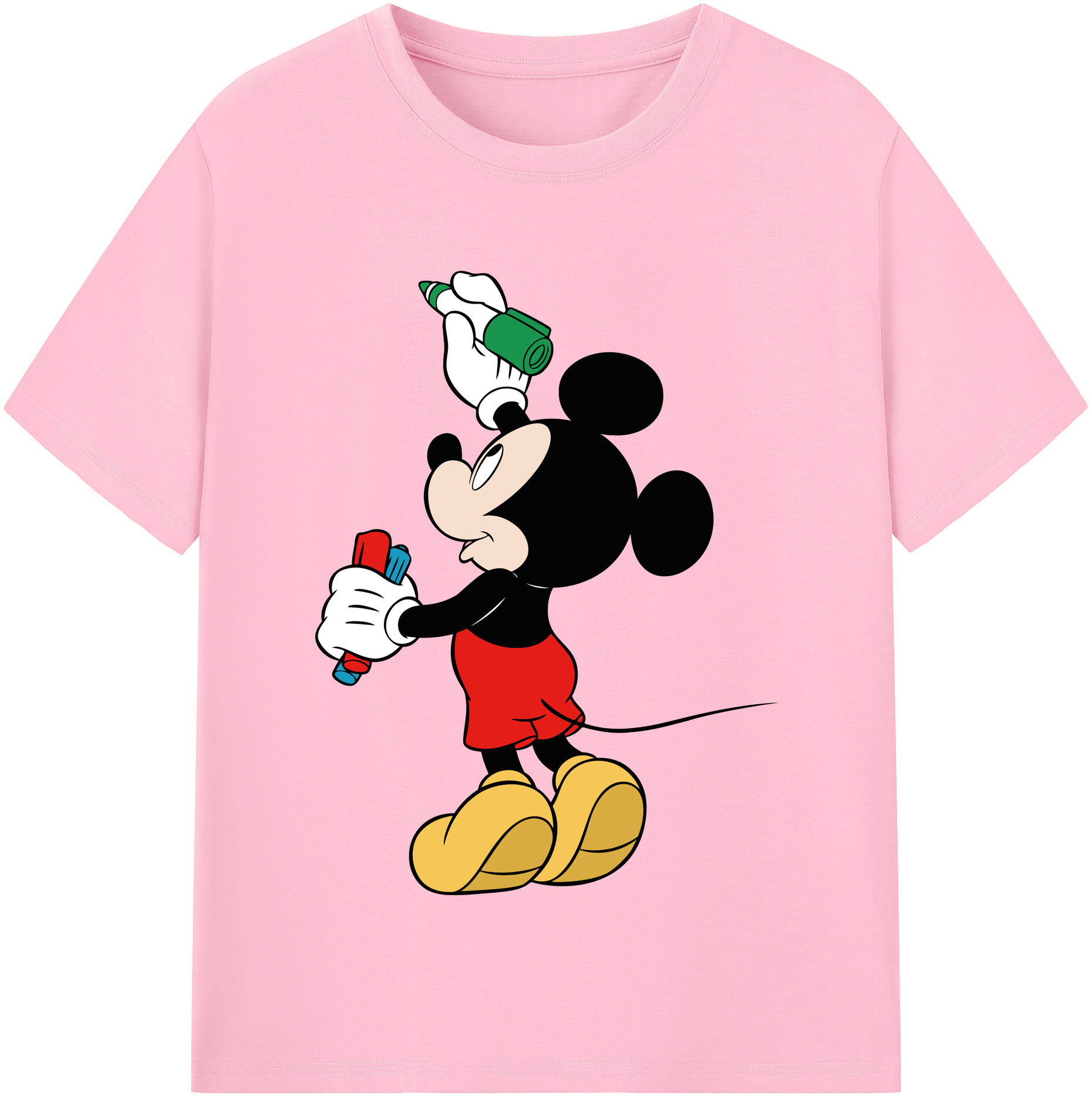 （画像用） ミッキーマウス Mickey Mouse 綿100％半袖Tシャツ（フロントプリント）
