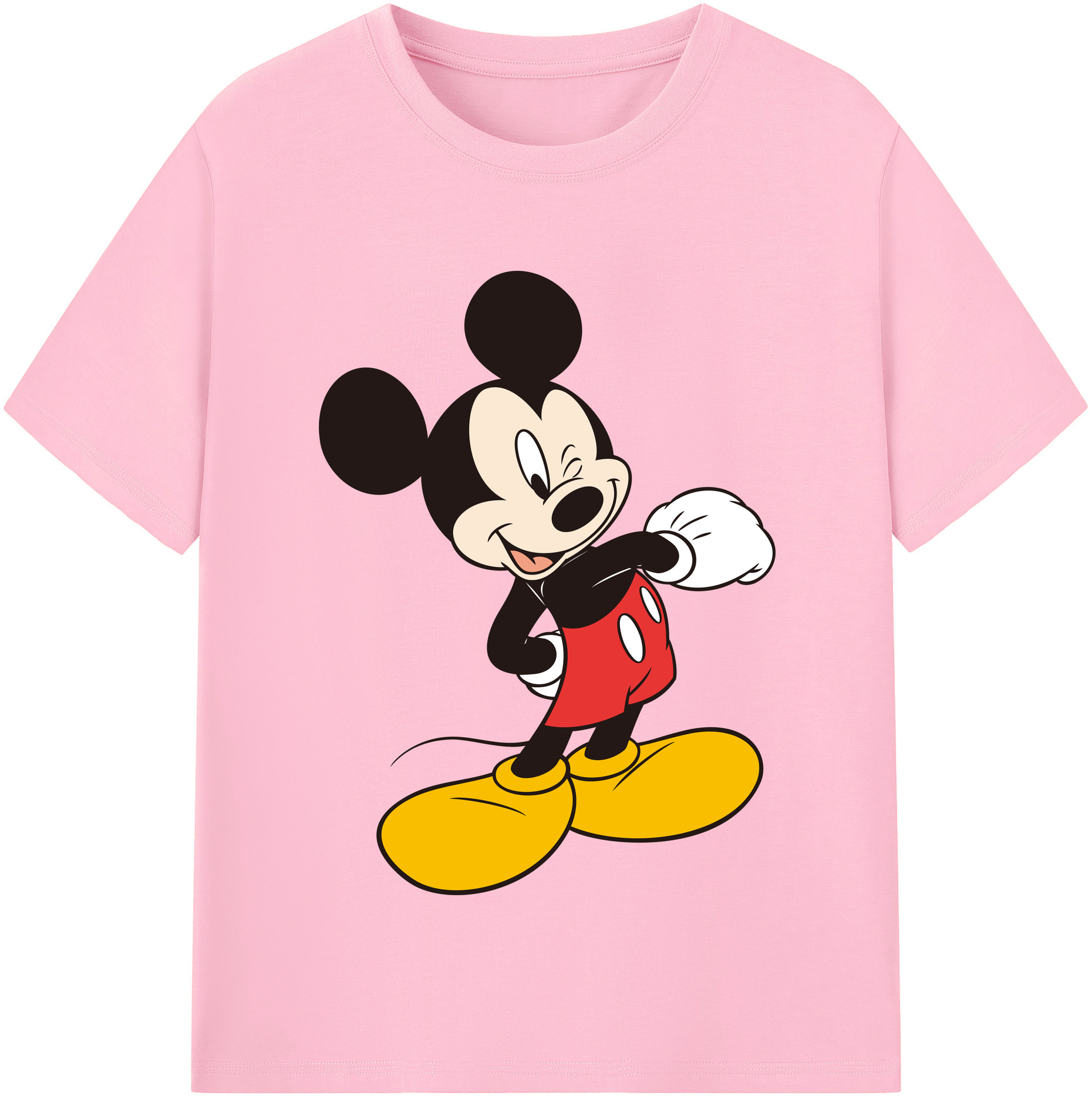 （画像用） ミッキーマウス Mickey Mouse 綿100％半袖Tシャツ（フロントプリント）